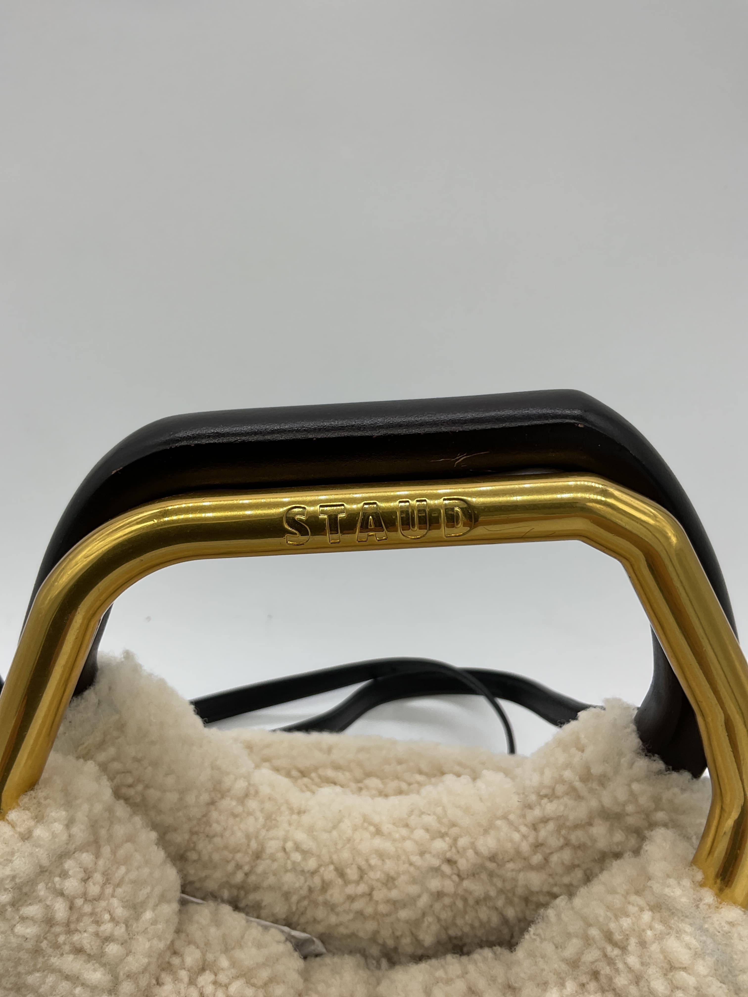 Staud Camille Shearling Bag In Cream - Image 4
