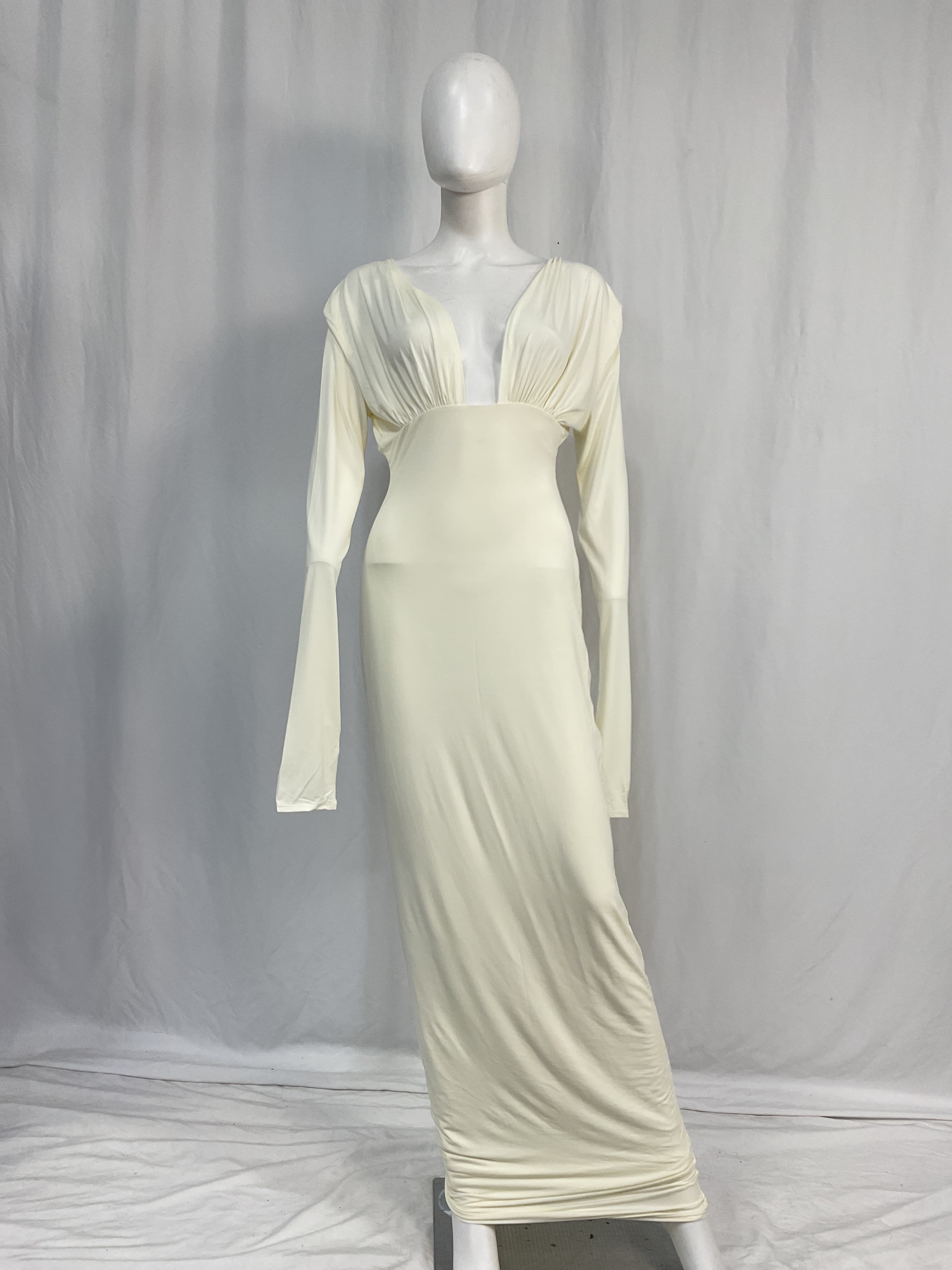 Jersey Deep V Maxi Dress In Sunlight Yellow - Image 4