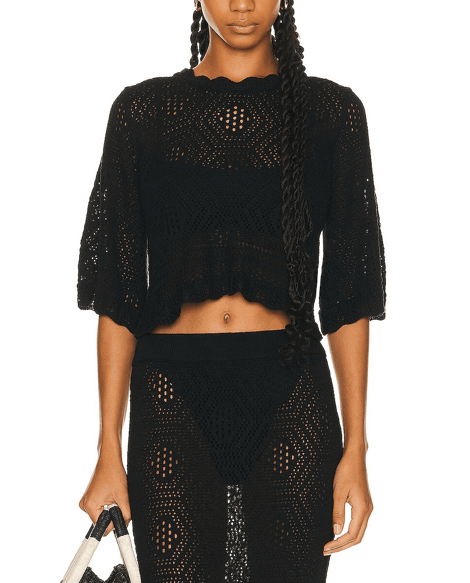 Willa Crop Top In Black - Image 1