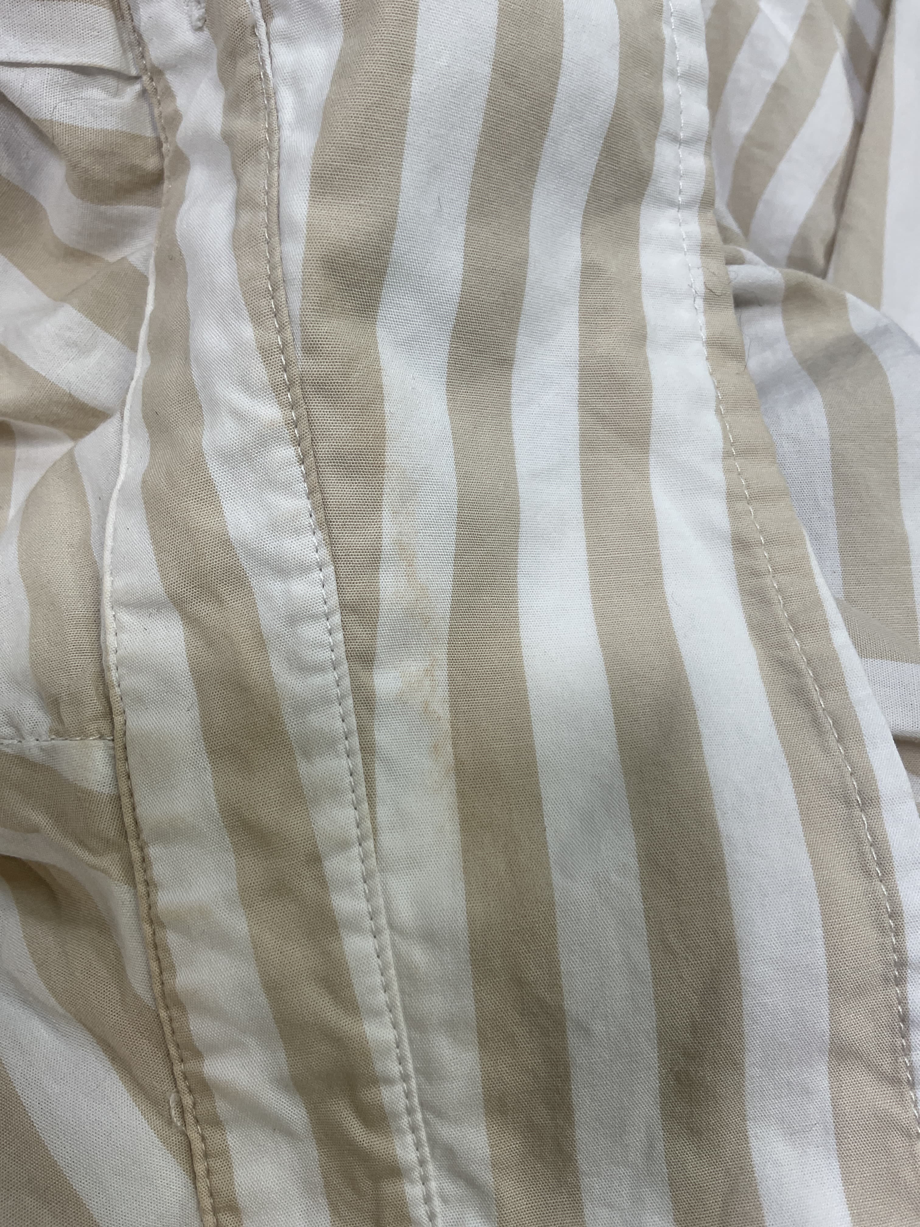 Cotton Poplin Stripe Oversized Shirt In Beige Stripe - Image 2