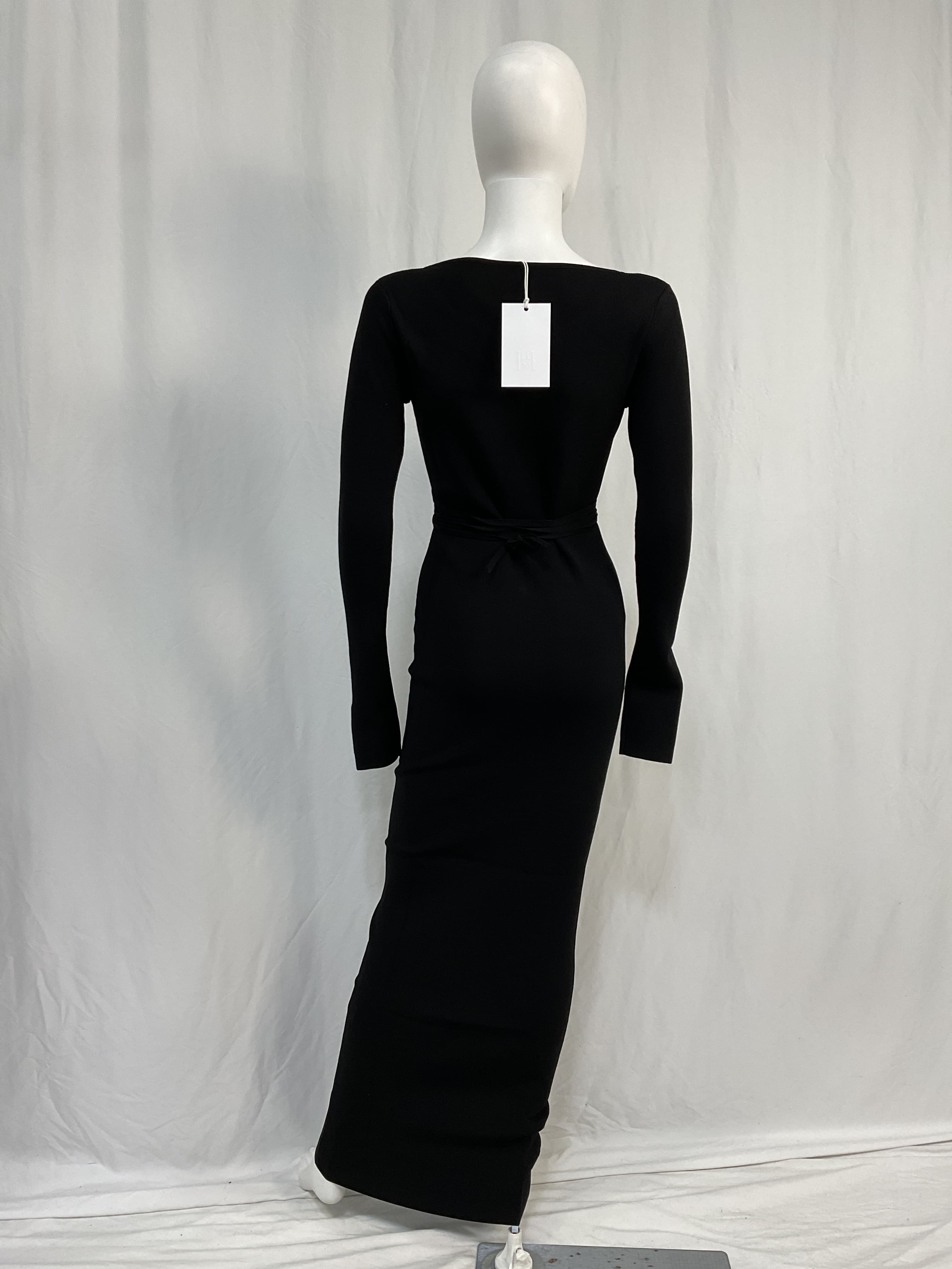 Niall Deep V Neck Dress In Black - Image 2