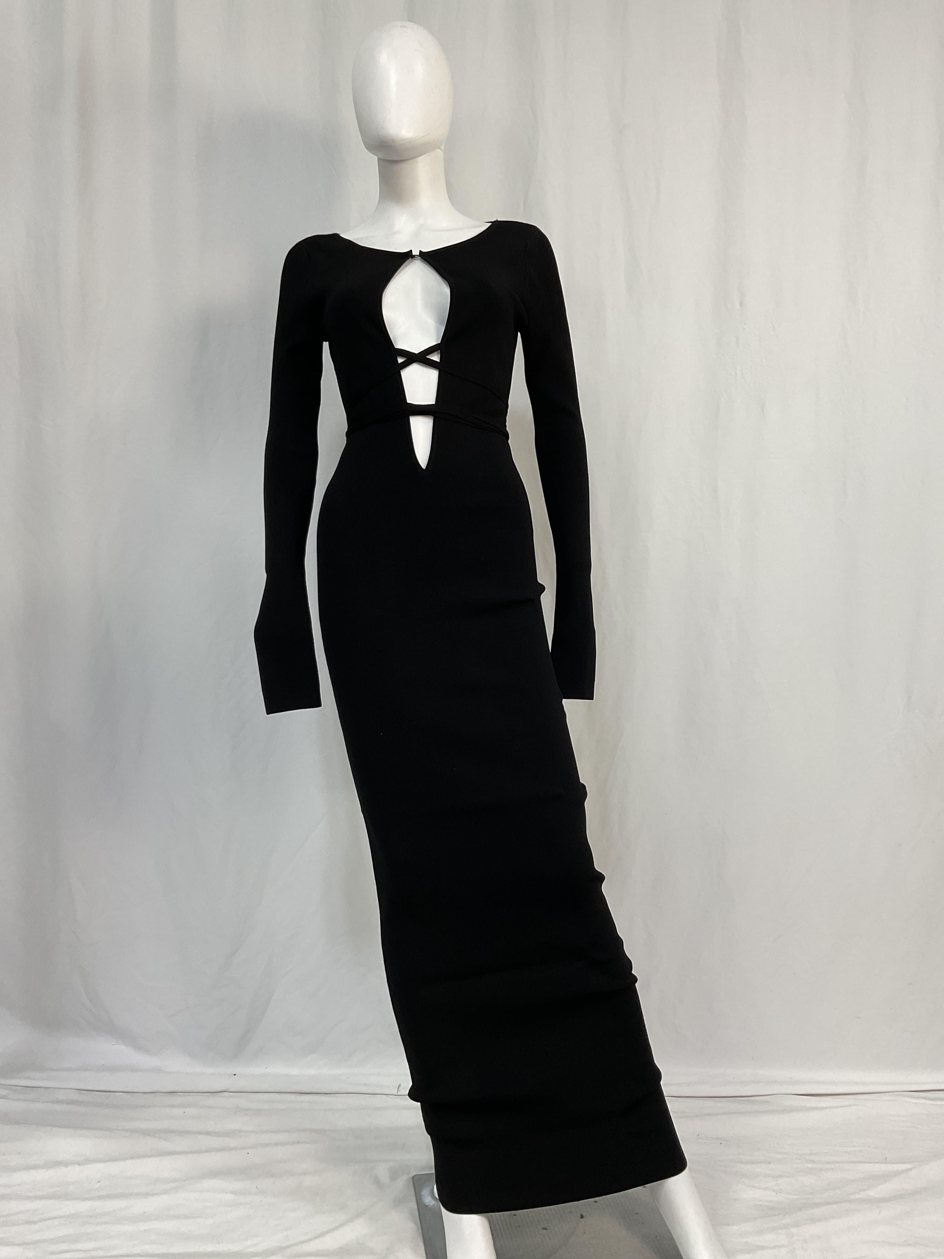 Niall Deep V Neck Dress In Black - Image 3
