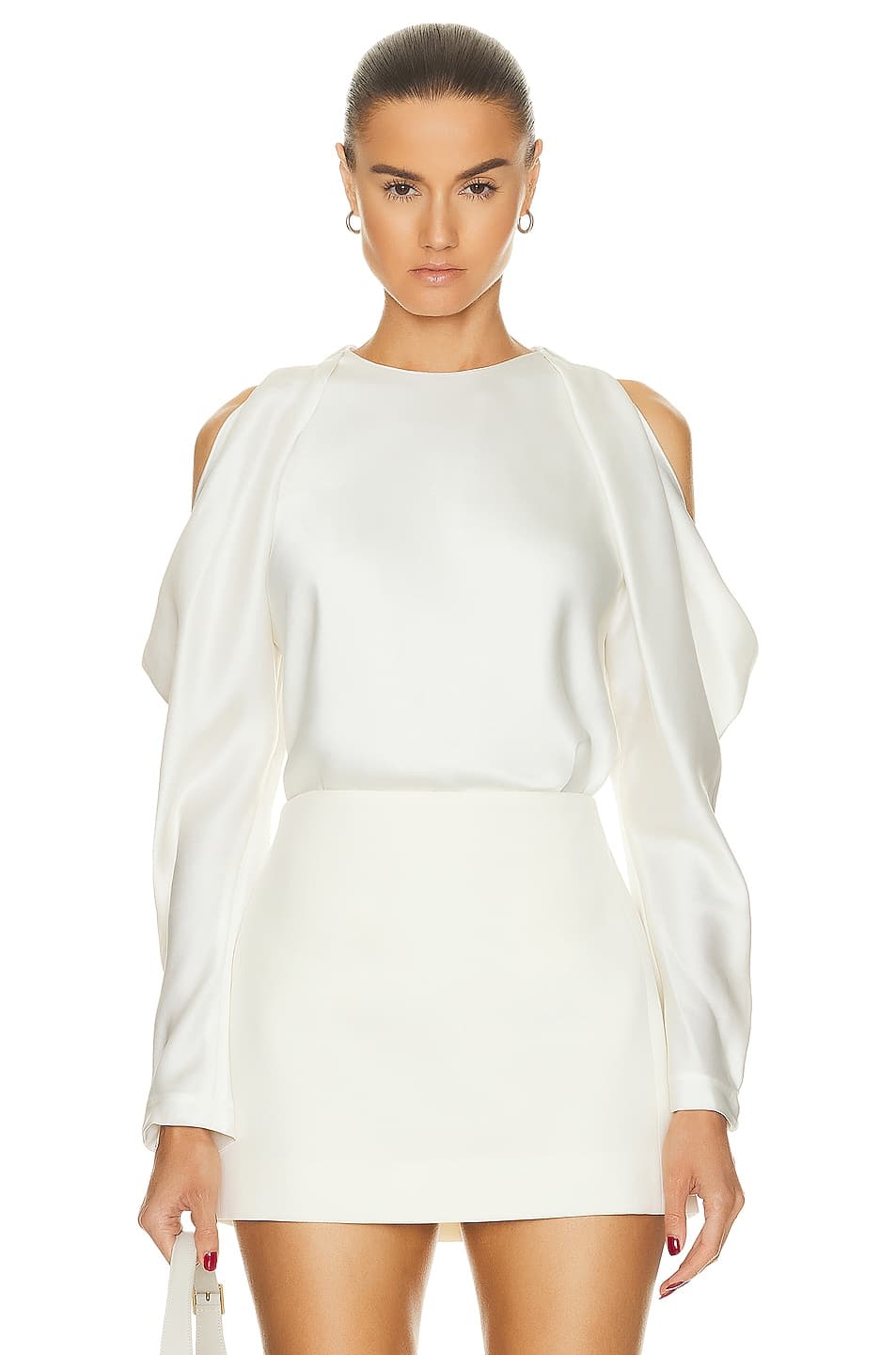 Marisa Cold Shoulder Top In Ivory - Image 1