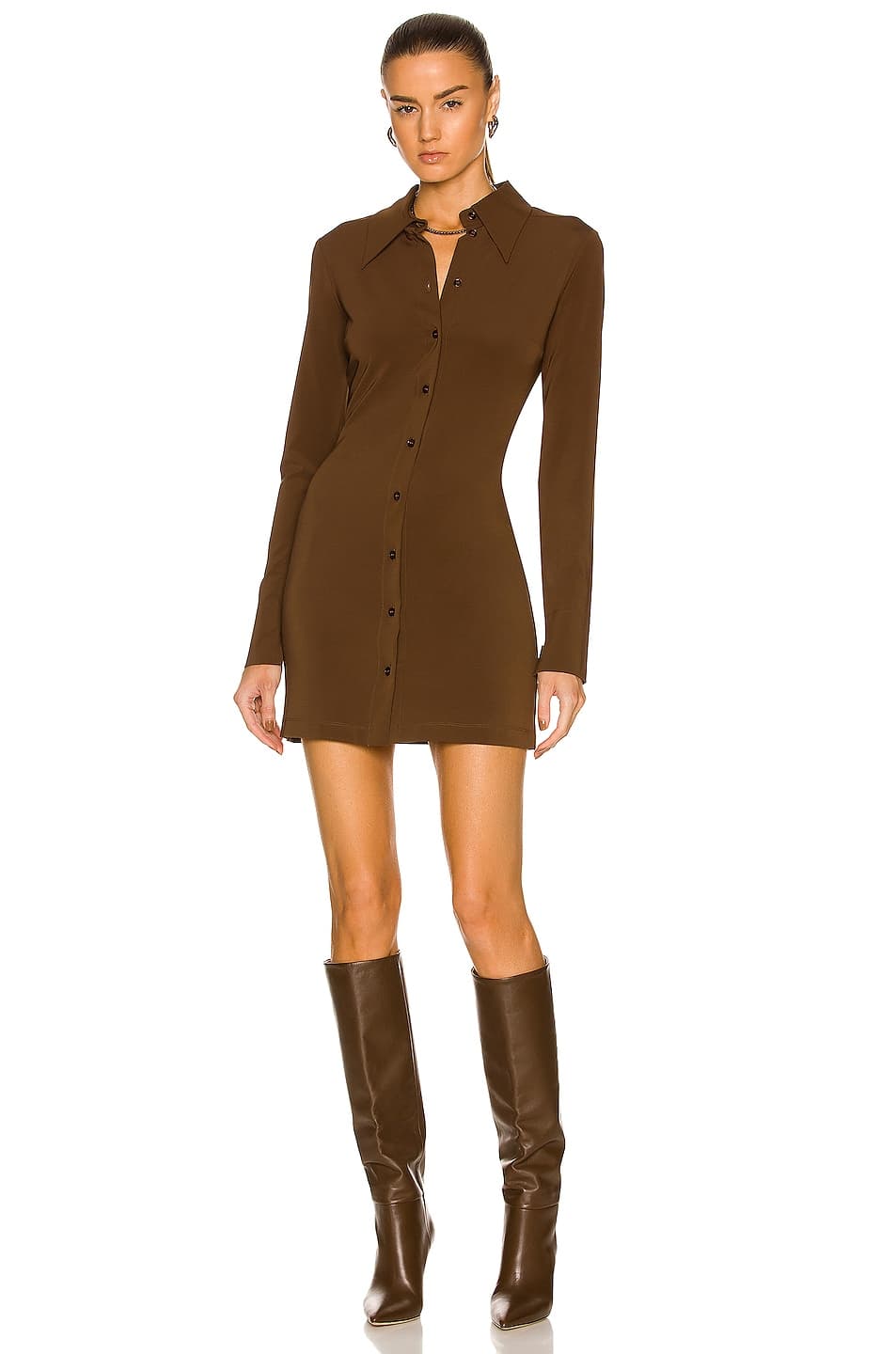 Ginevra Mini Dress In Brown - Image 1
