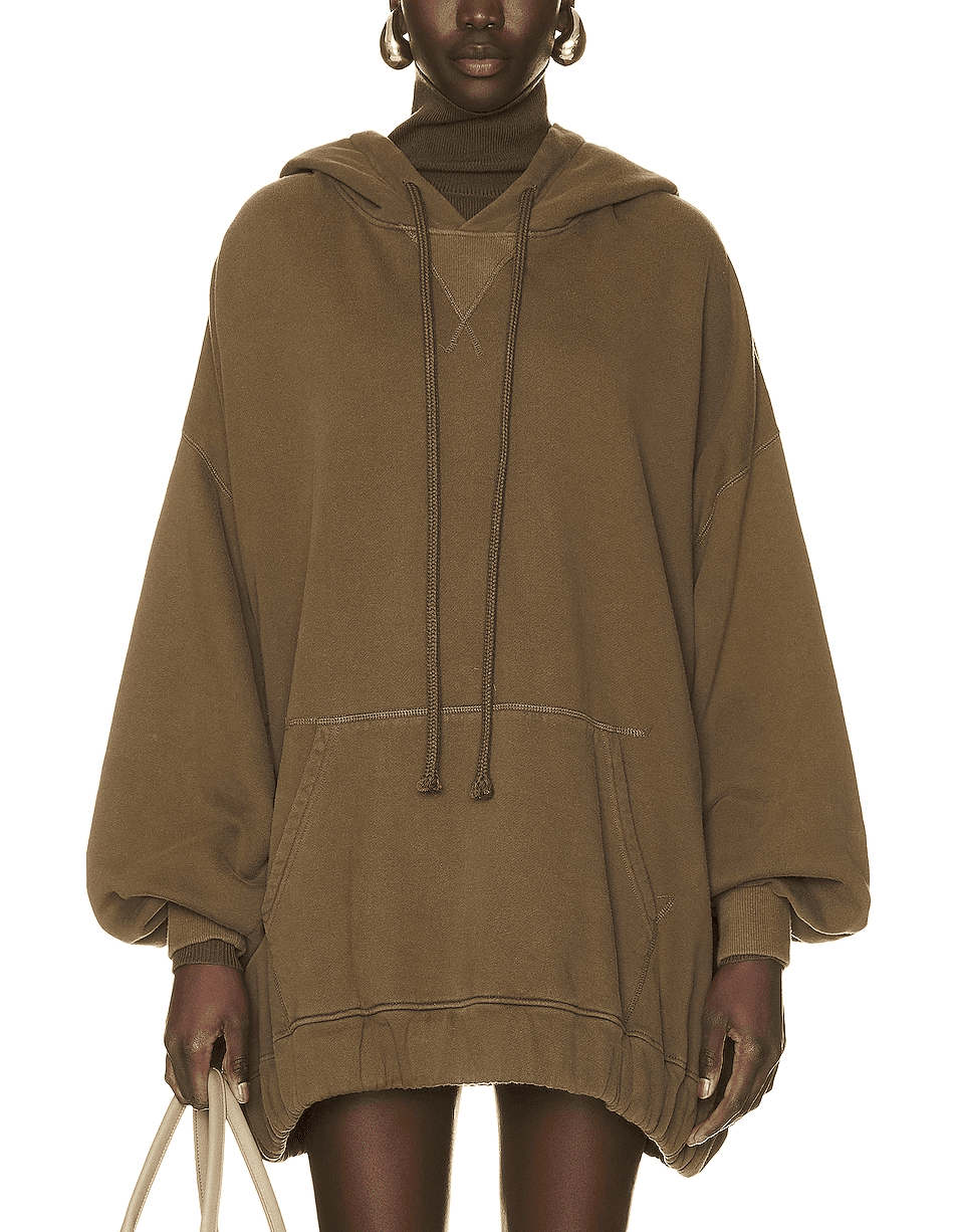 Jumbo Hoodie In Dark Olive - Image 1