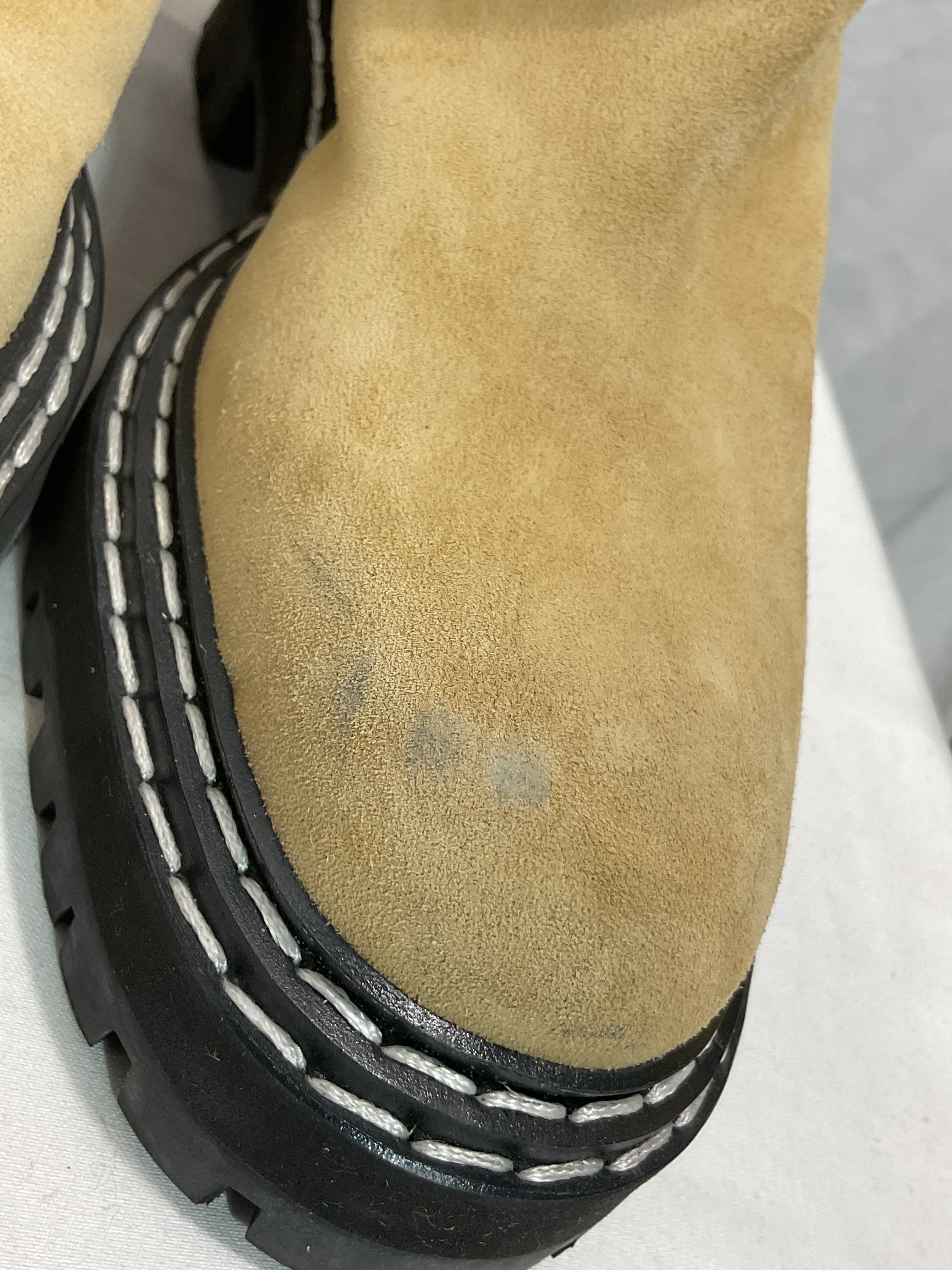 Lug Sole Shearling Ankle Boots In Beige - Image 2