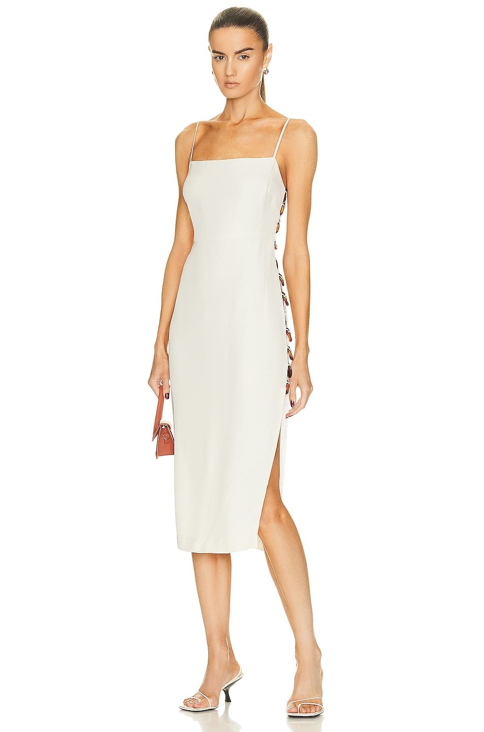 Link Detail Dress In Cool White - Image 1