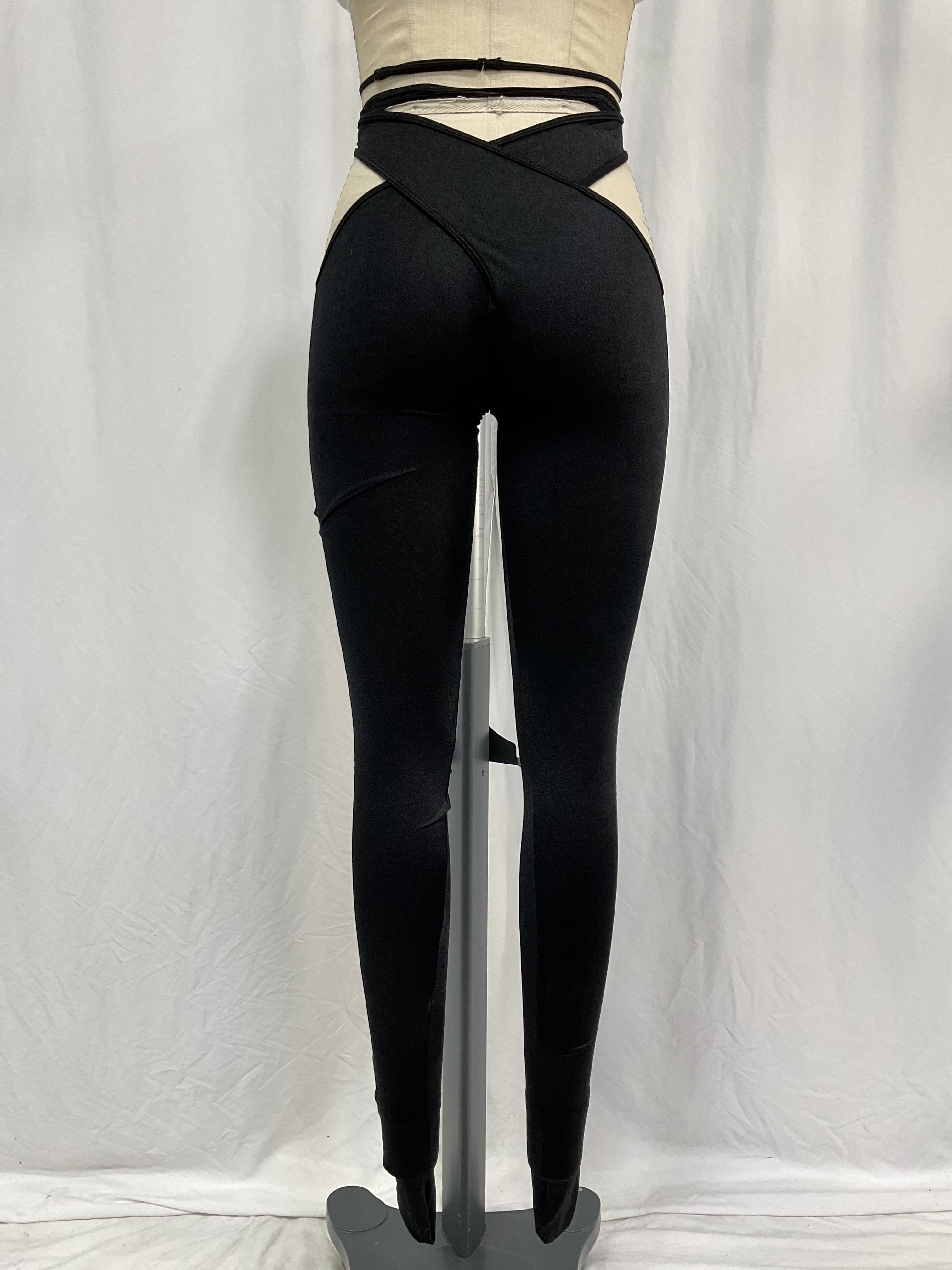 Wolford X Mugler Cut Out Lace-Up Tight In Black - Image 2