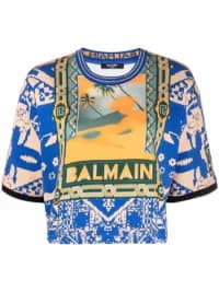 Logo-Print Cropped T-Shirt - Image 1
