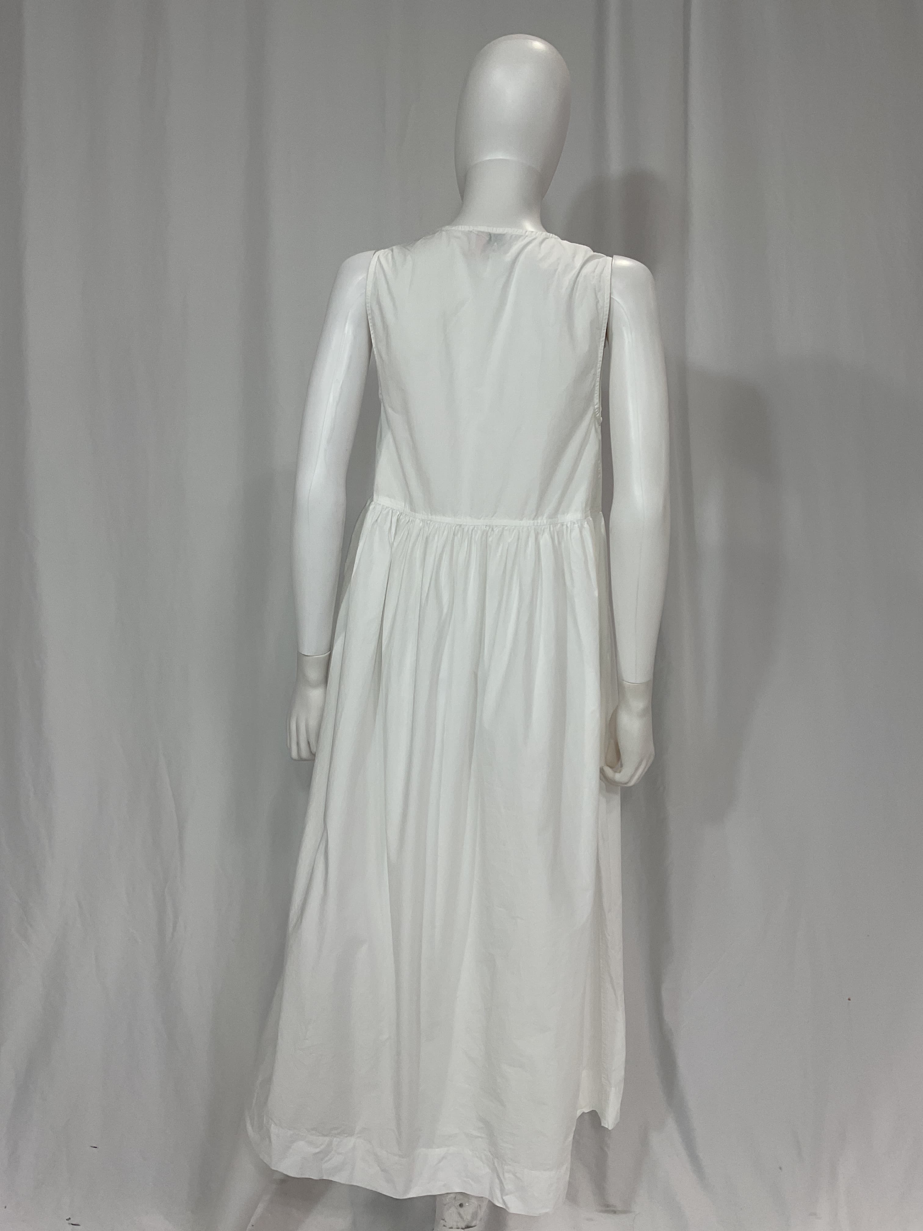 White Cotton Poplin Midi Dress - Image 3