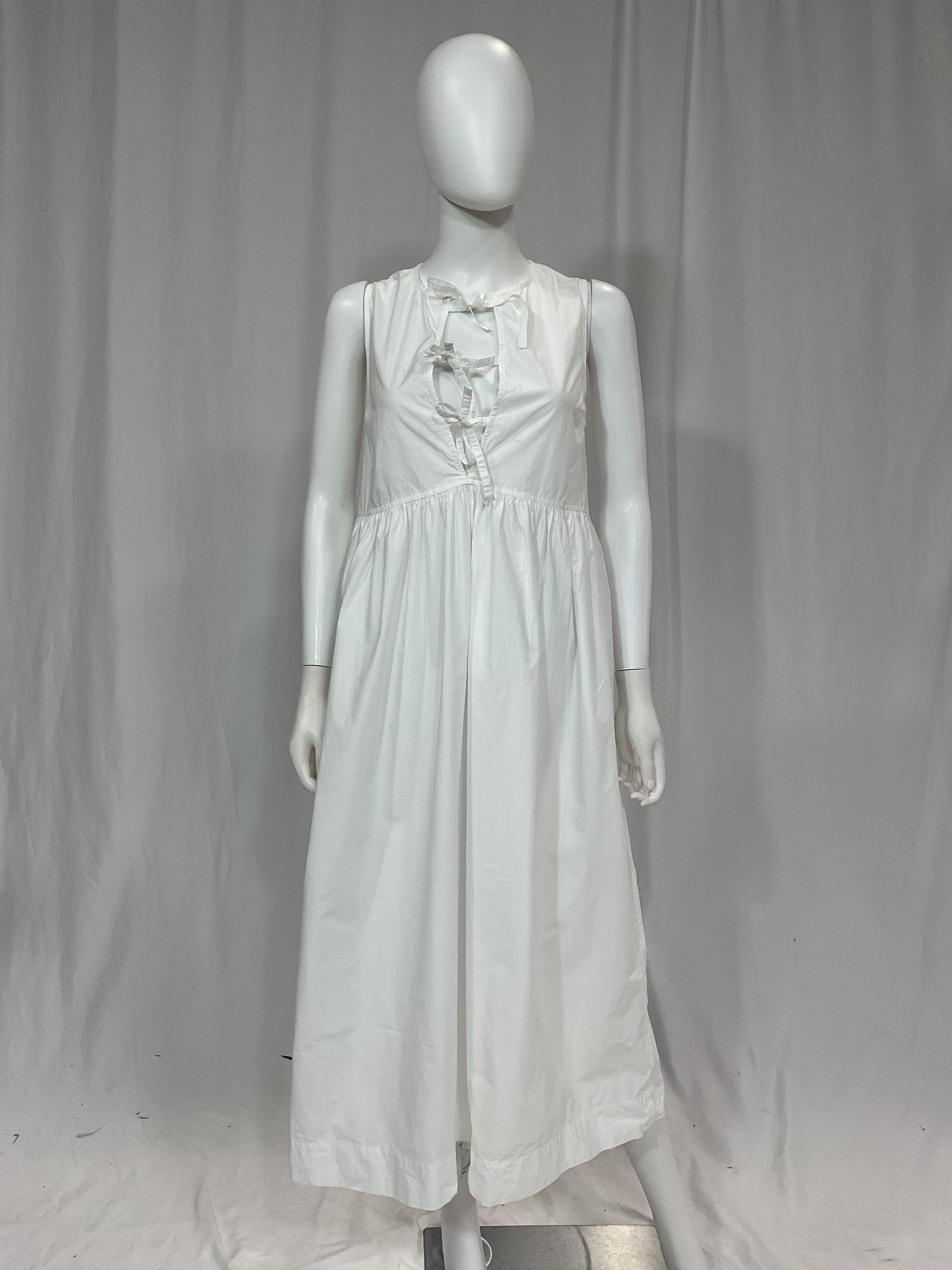 White Cotton Poplin Midi Dress - Image 2