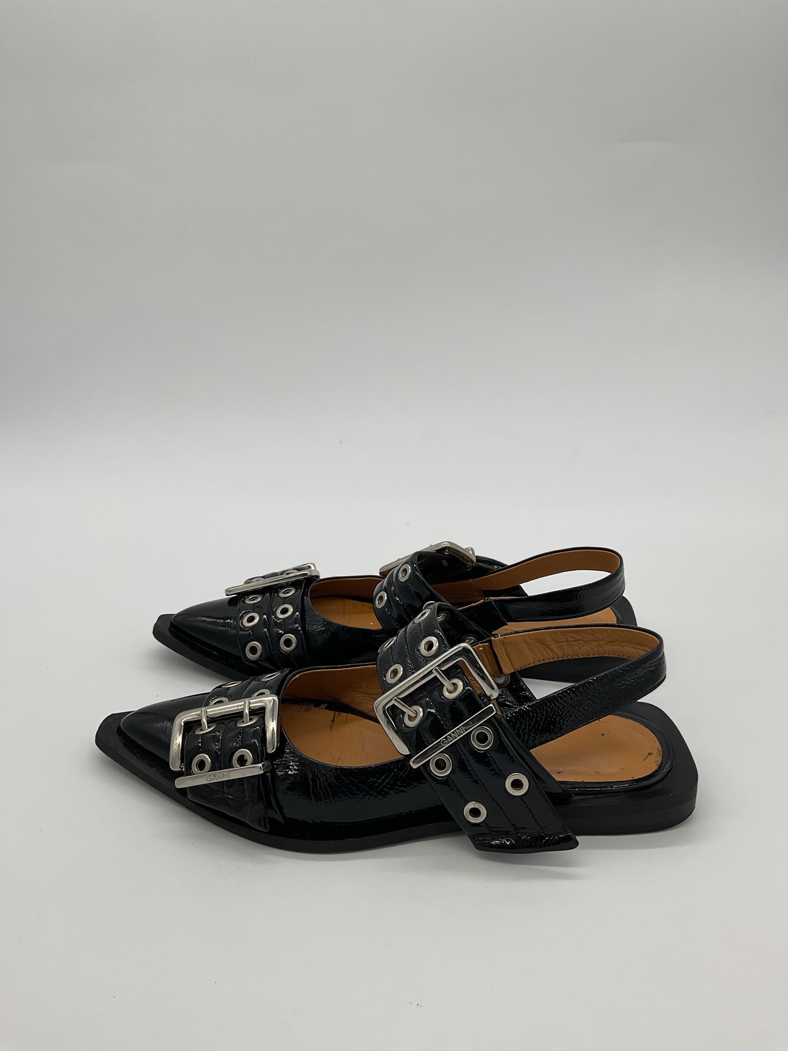 Red Wide Welt Buckle Ballerinas - Image 2