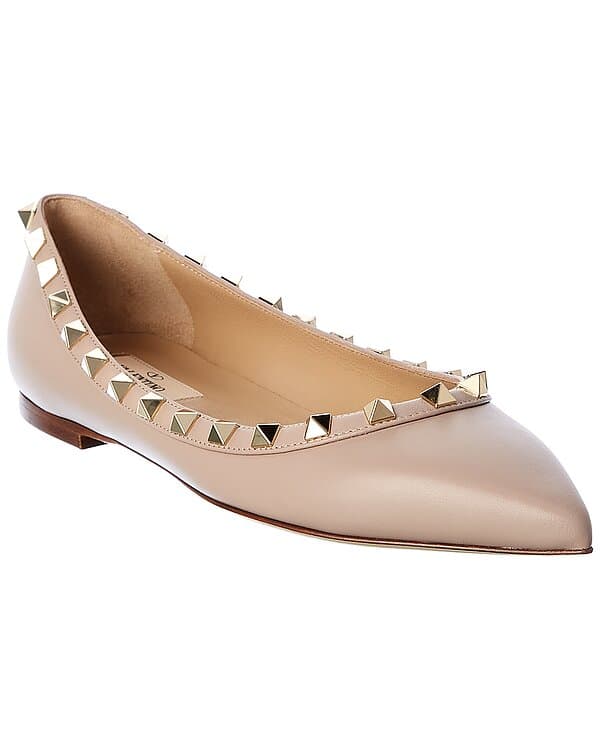 Rockstud Leather Flat - Image 1