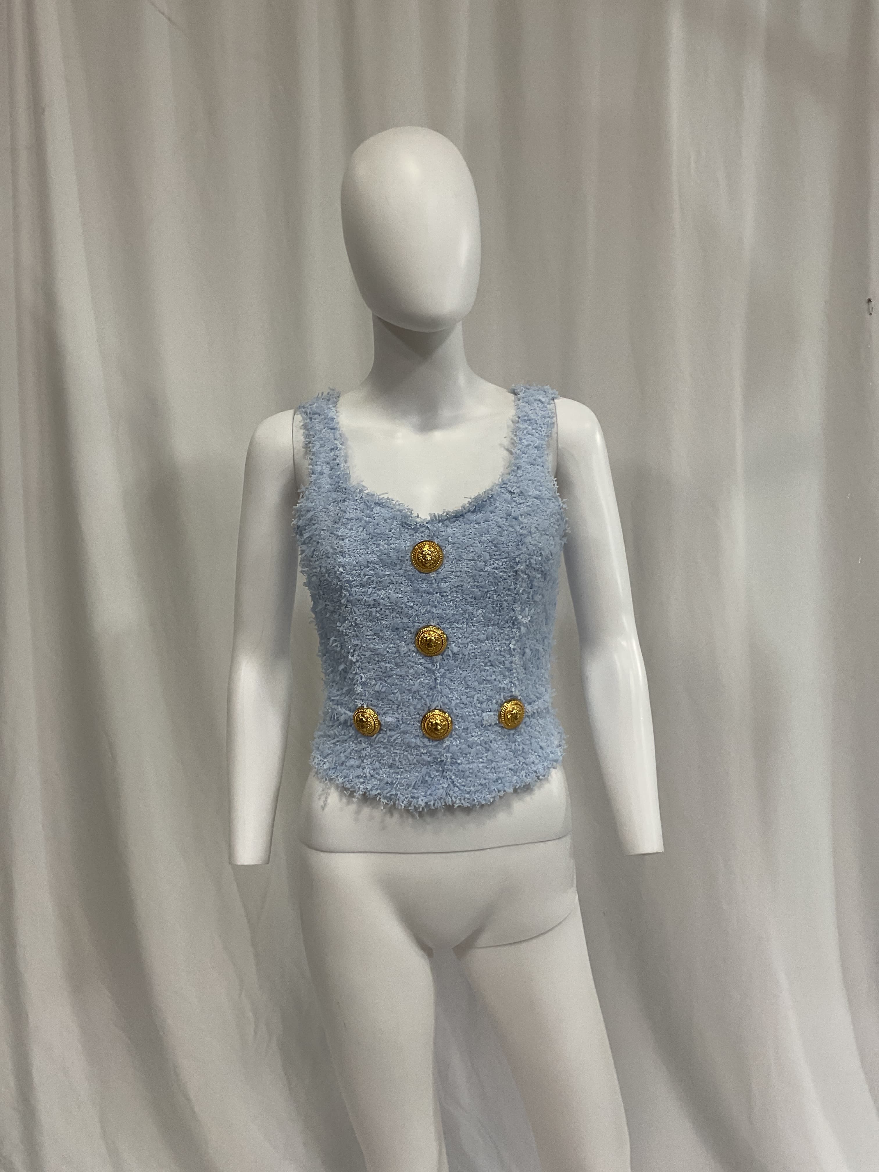 Boucl Button-Embellished Bustier Crop Top - Image 4