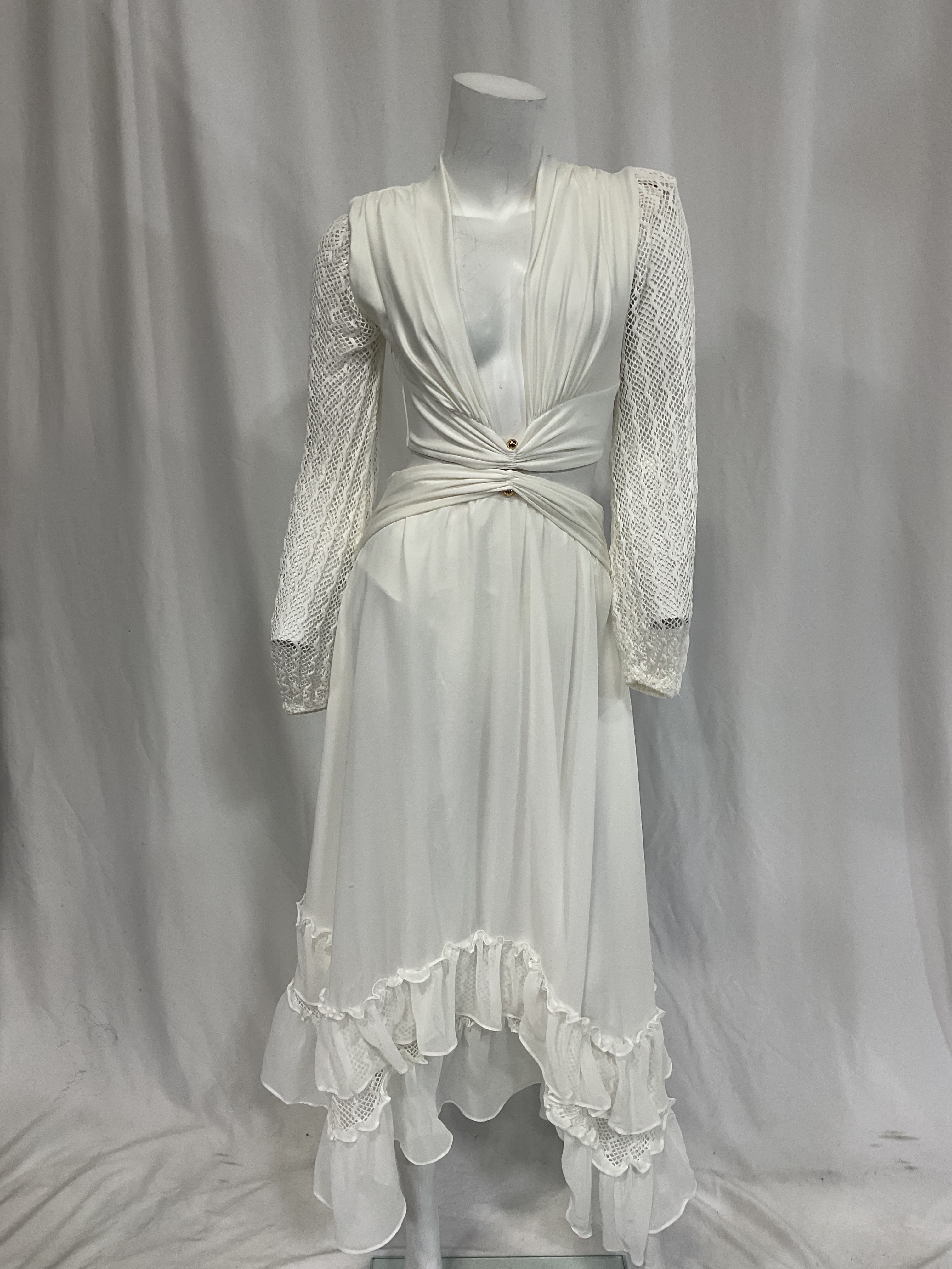 Plunge Lace Sleeve Maxi Dress - Image 4