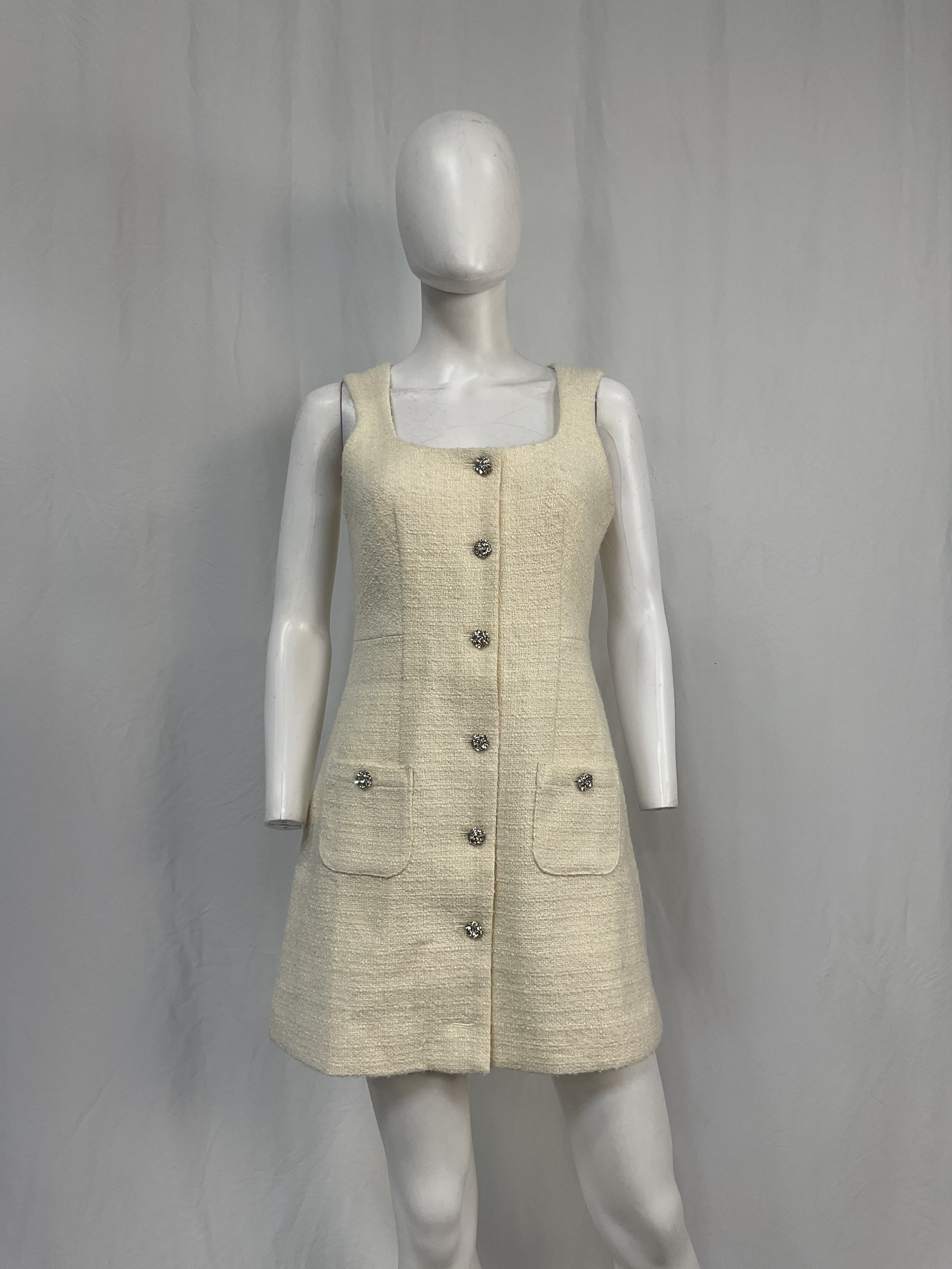 Sophia Sleeveless Dress With Jewel Buttons - Image 3