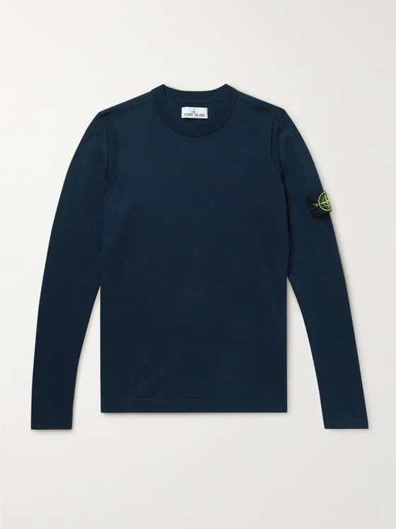 Logo-Appliqud Cotton-Blend Sweater - Image 1