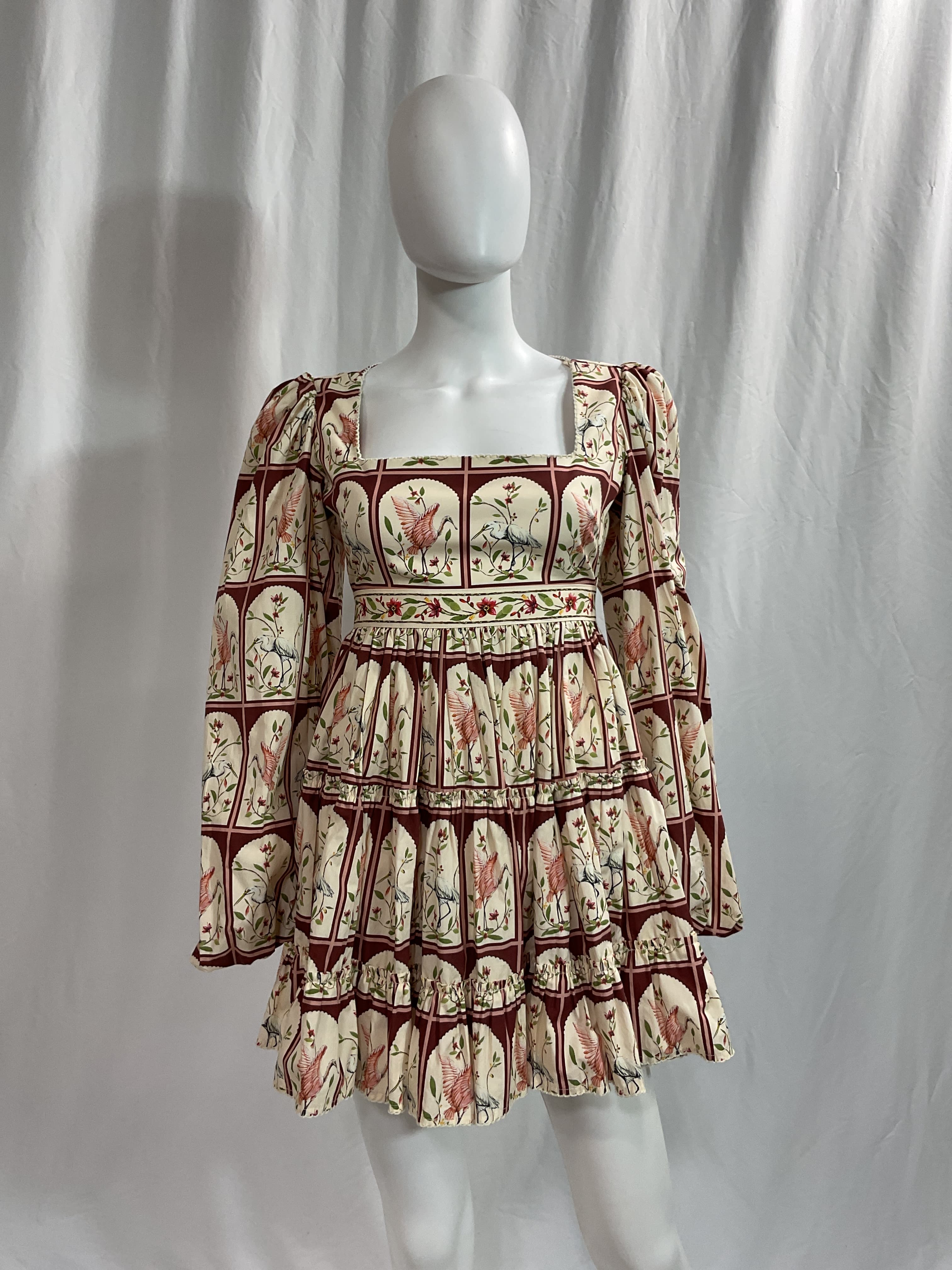 Agua By Agua Bendita Avena Garza Floral-Print Cotton-Poplin Mini Dress - Image 4