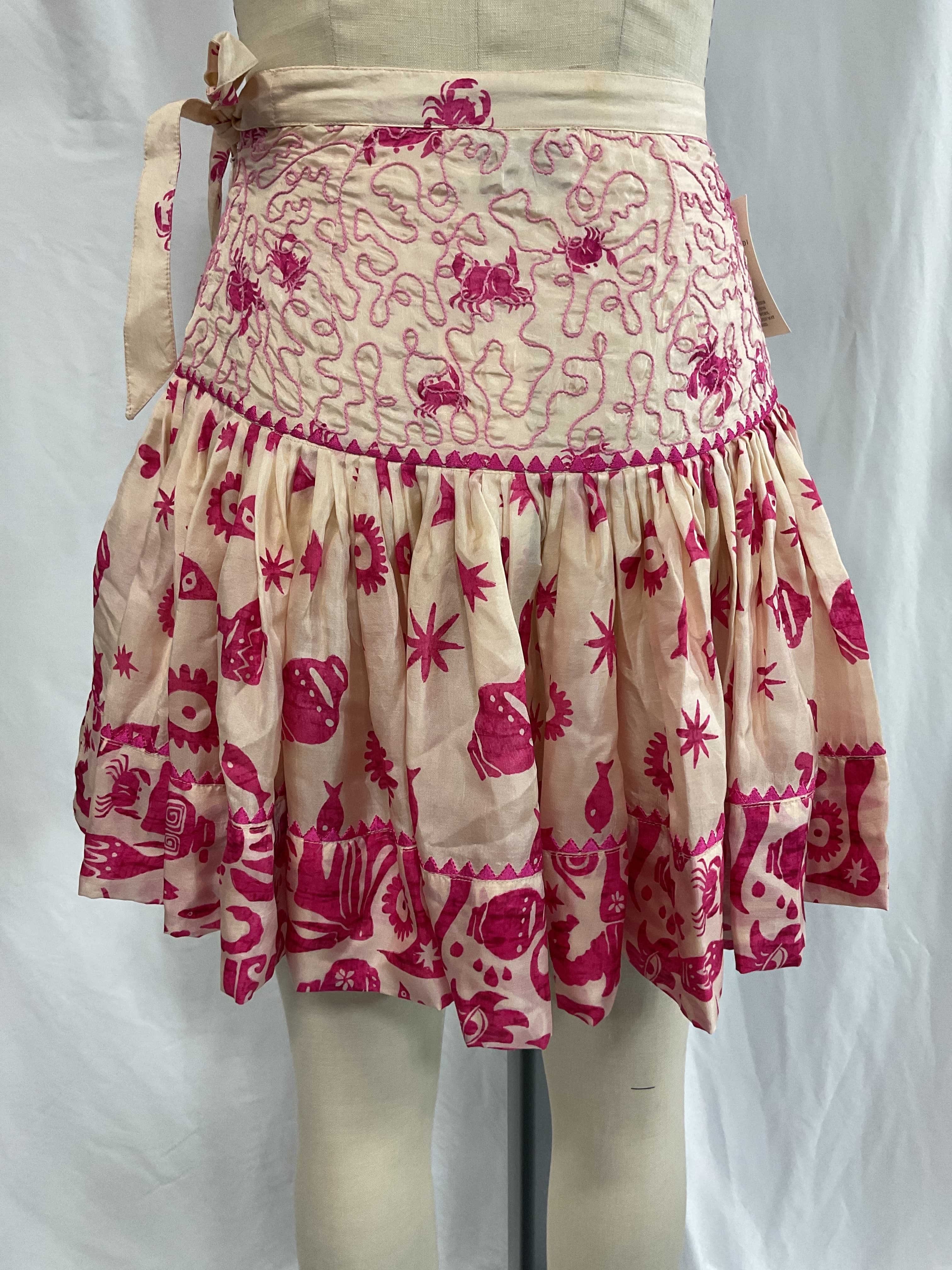 ALMAIS Esmerelda printed silk habotai mini skirt - Image 2