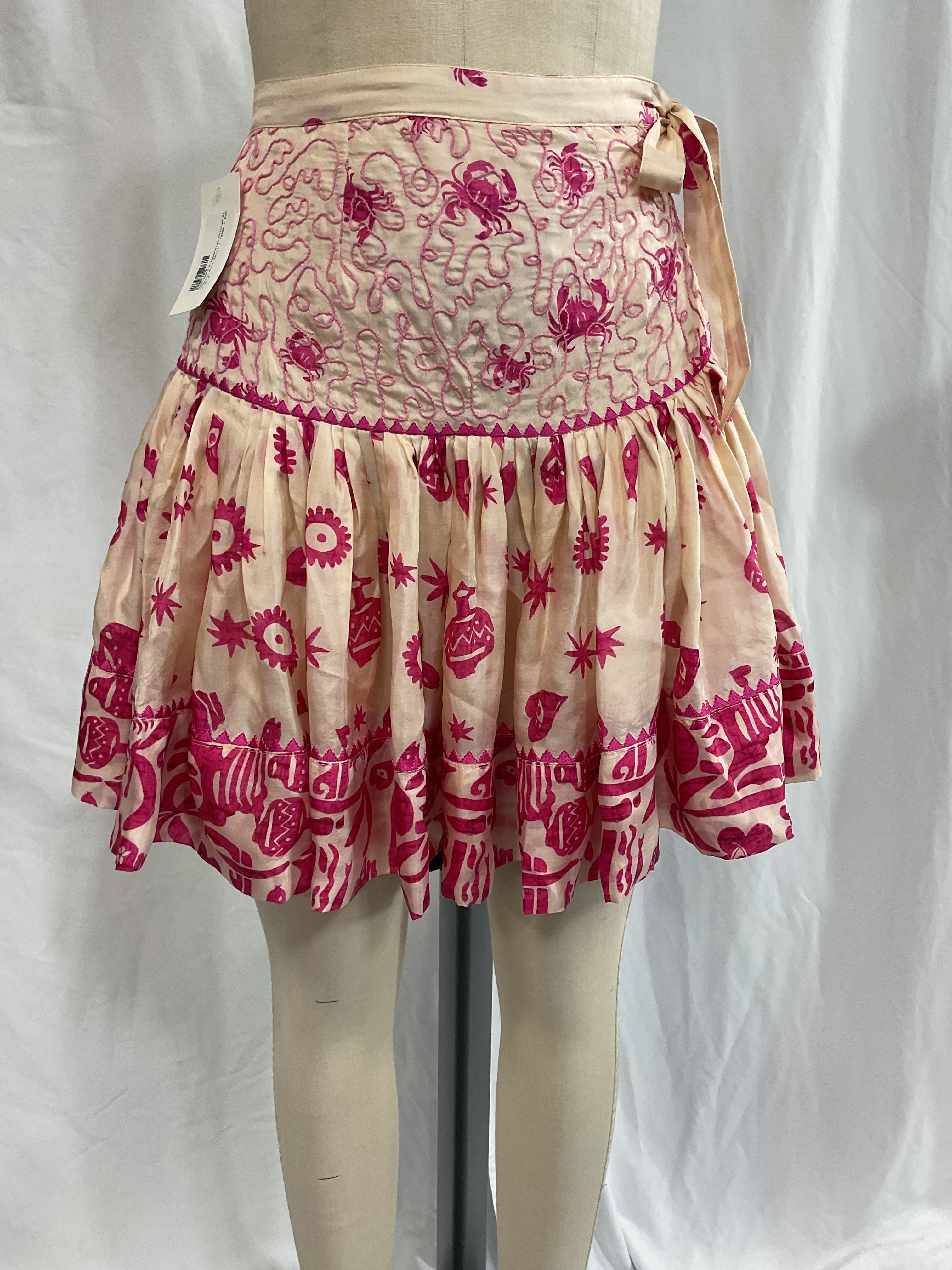 ALMAIS Esmerelda printed silk habotai mini skirt - Image 3