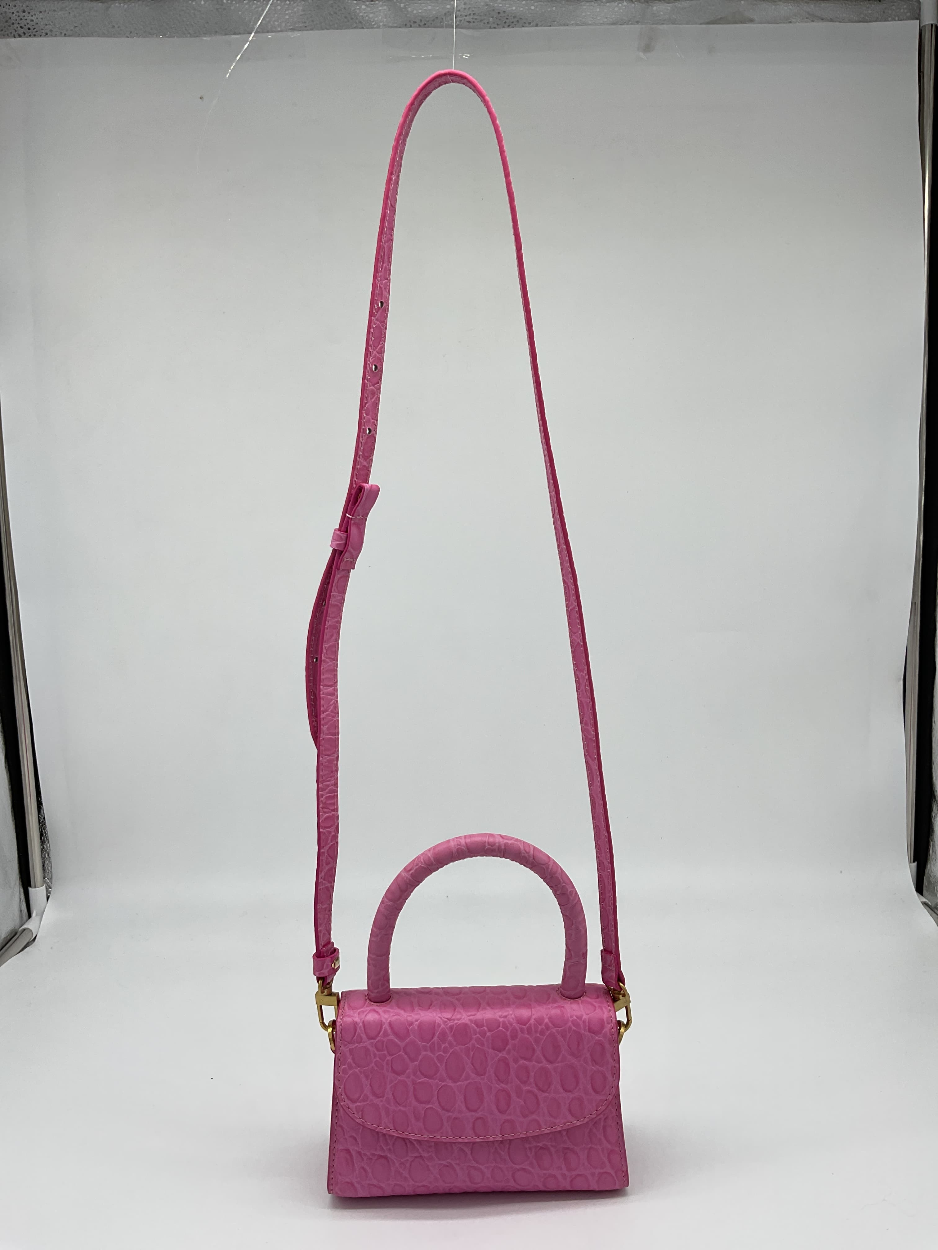 Mini Croc-Embossed Leather Shoulder Bag - Image 3