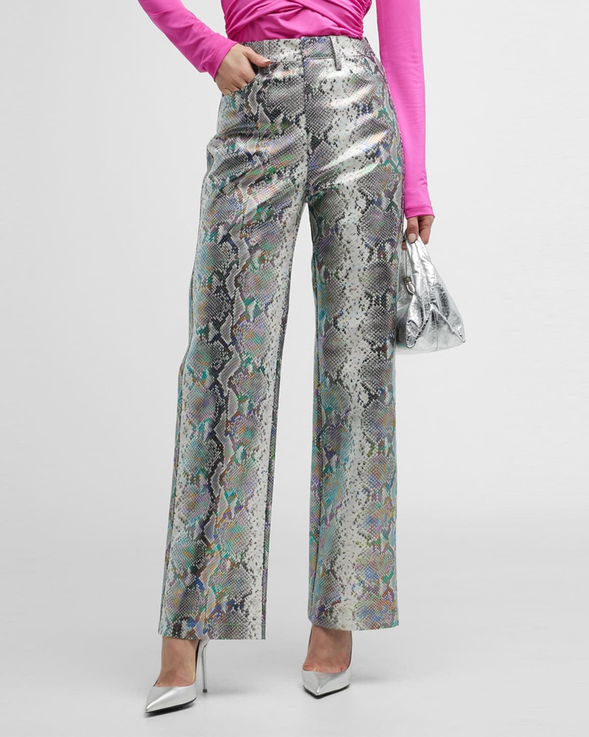 Snake Pu Straight Pants - Image 1