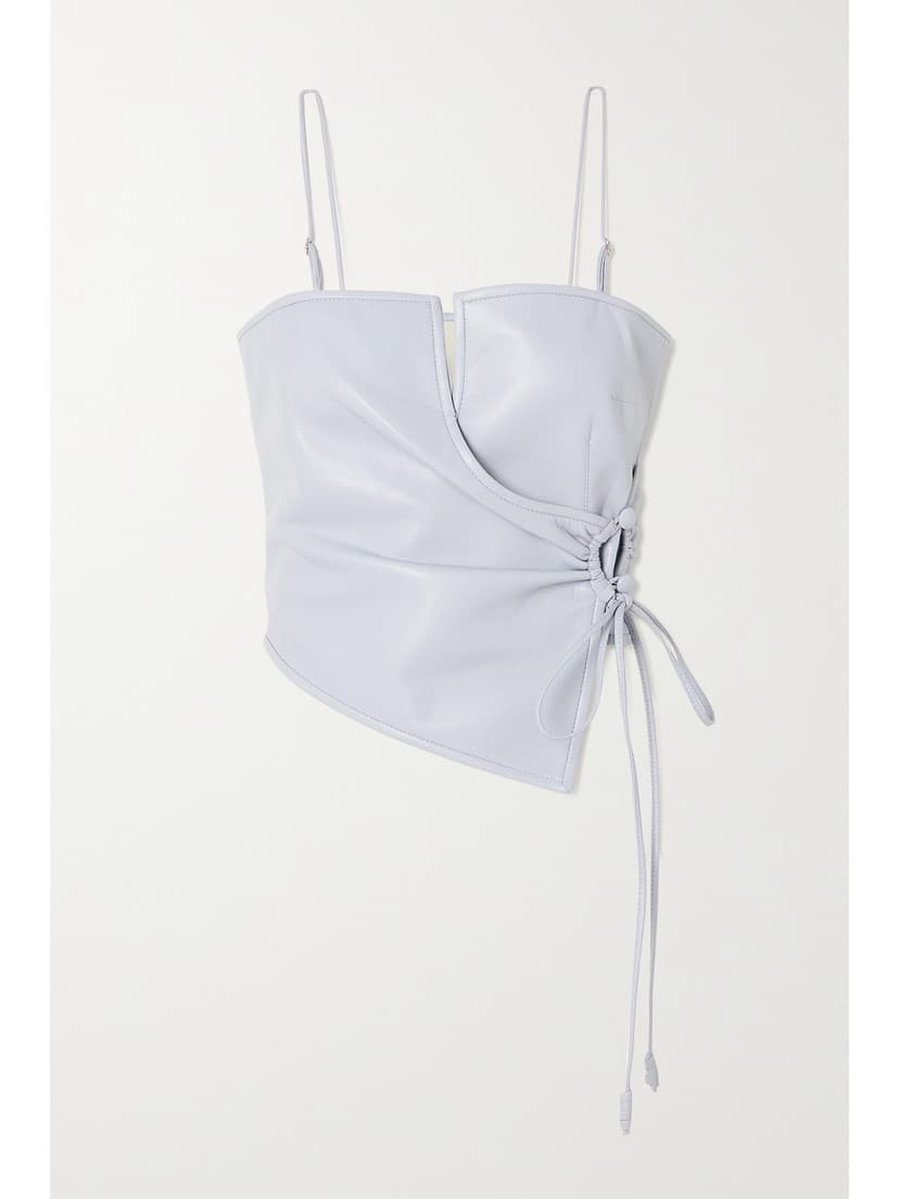 Cosimo Vegan Leather Wrap Top - Image 1