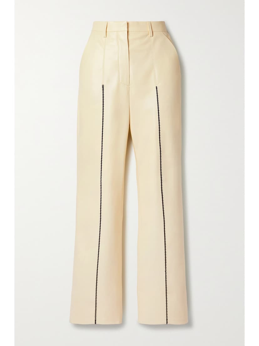 Lucee Vegan Leather Straight-Leg Pants - Image 1
