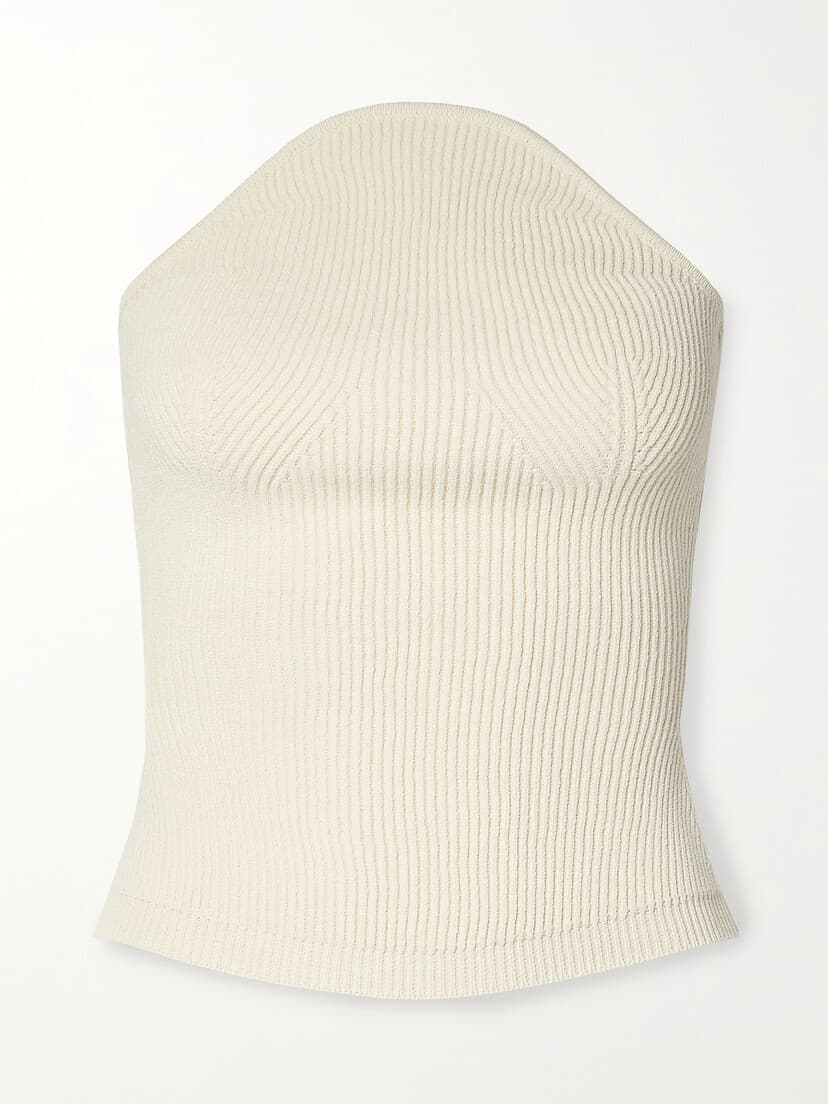 Jericho Strapless Ribbed-Knit Top - Image 1