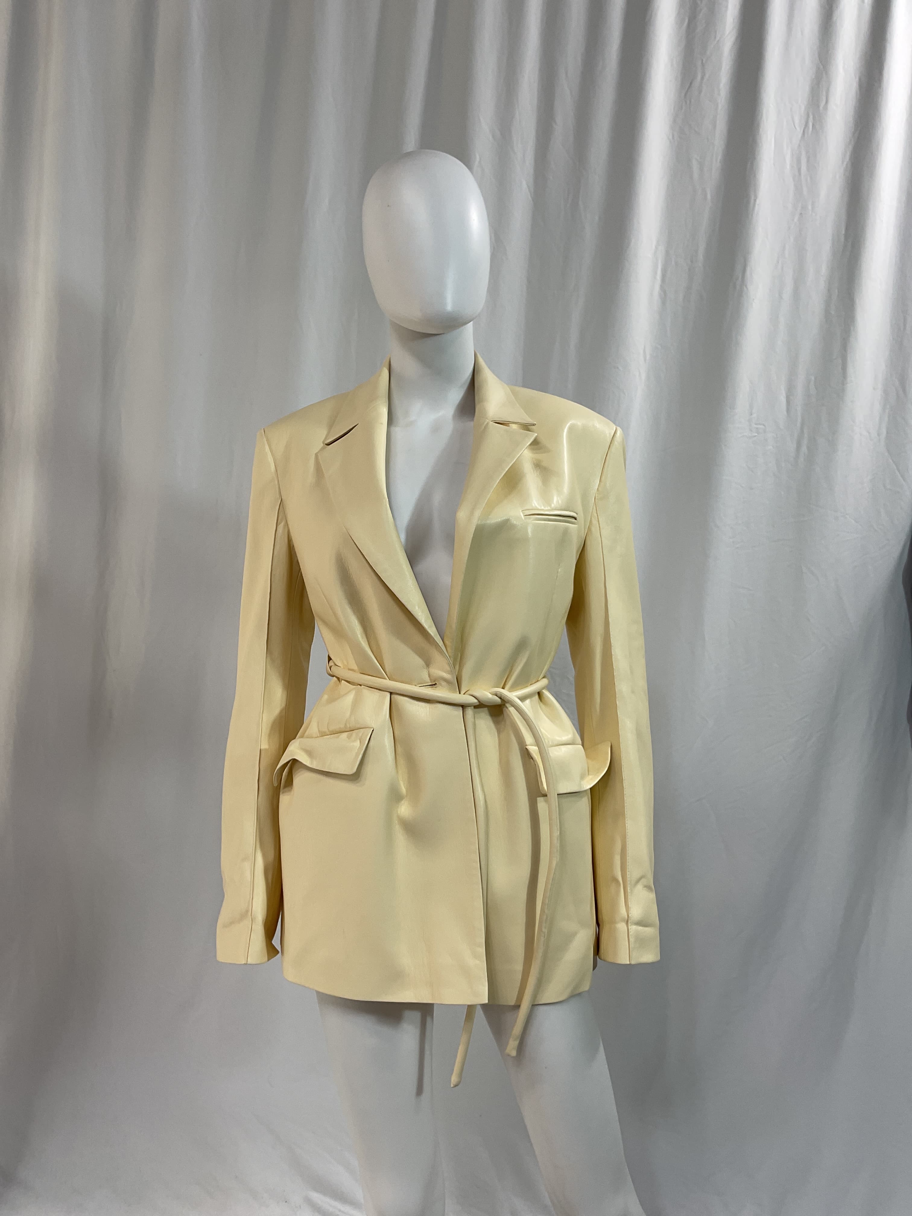 Mariko Belted Vegan Leather Blazer - Image 2