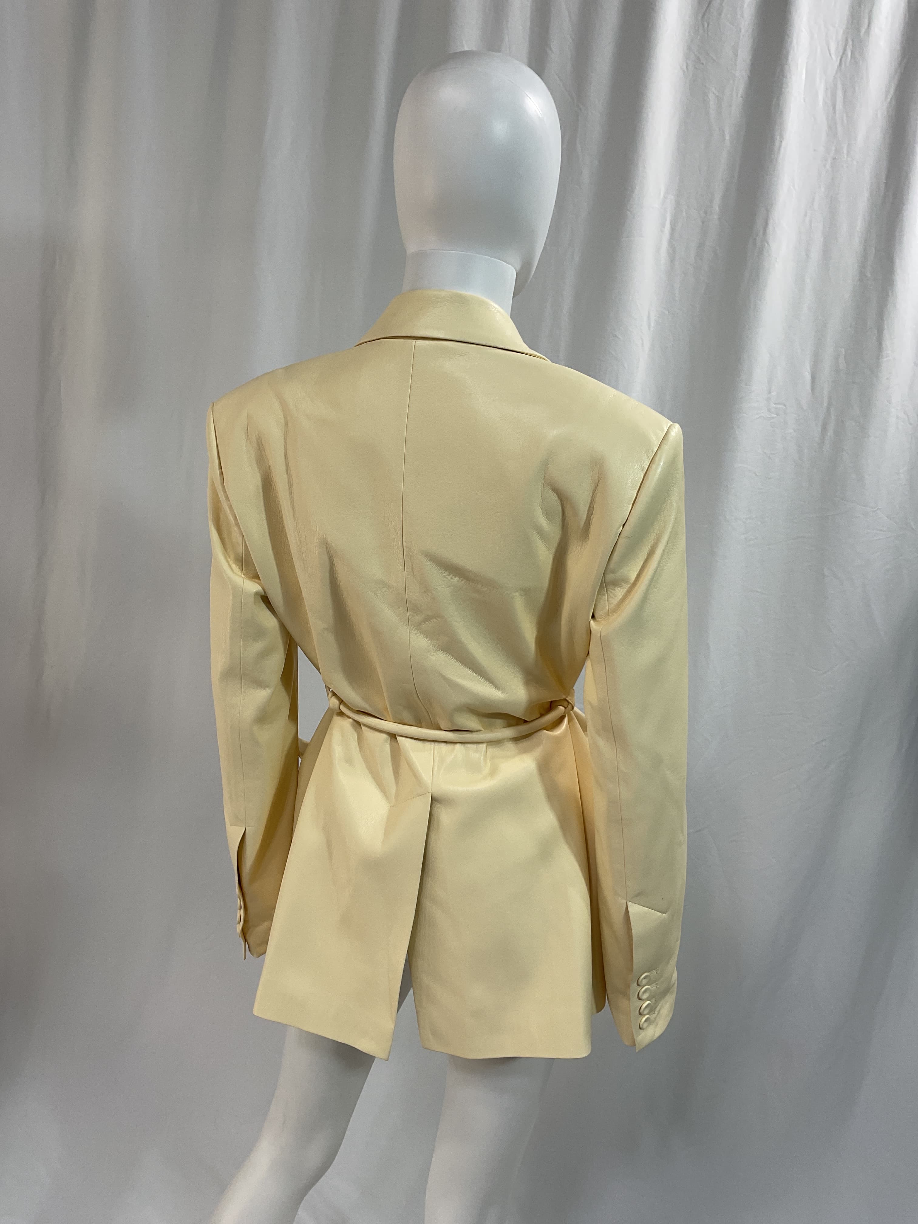 Mariko Belted Vegan Leather Blazer - Image 4