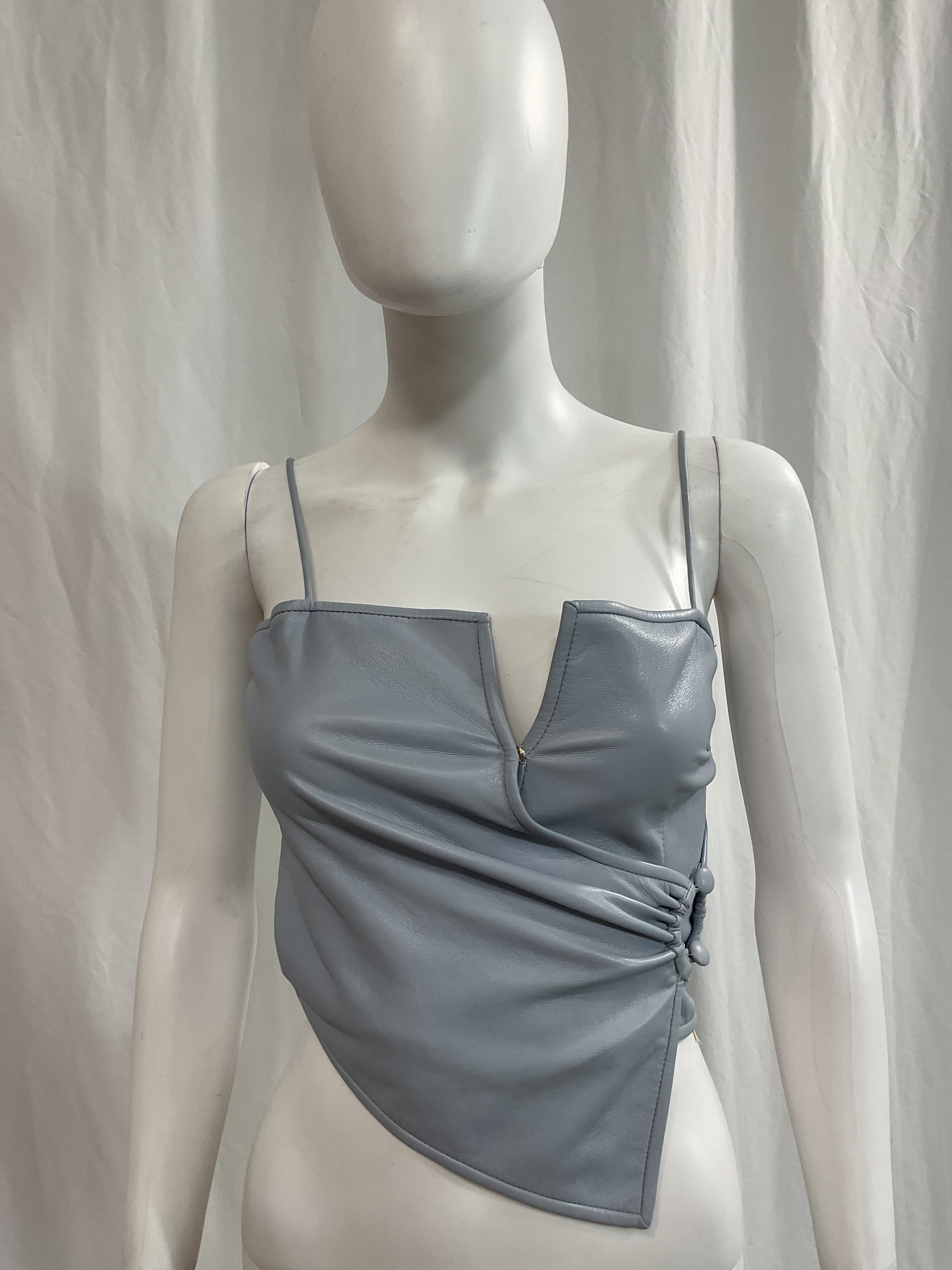 Cosimo Vegan Leather Wrap Top - Image 2