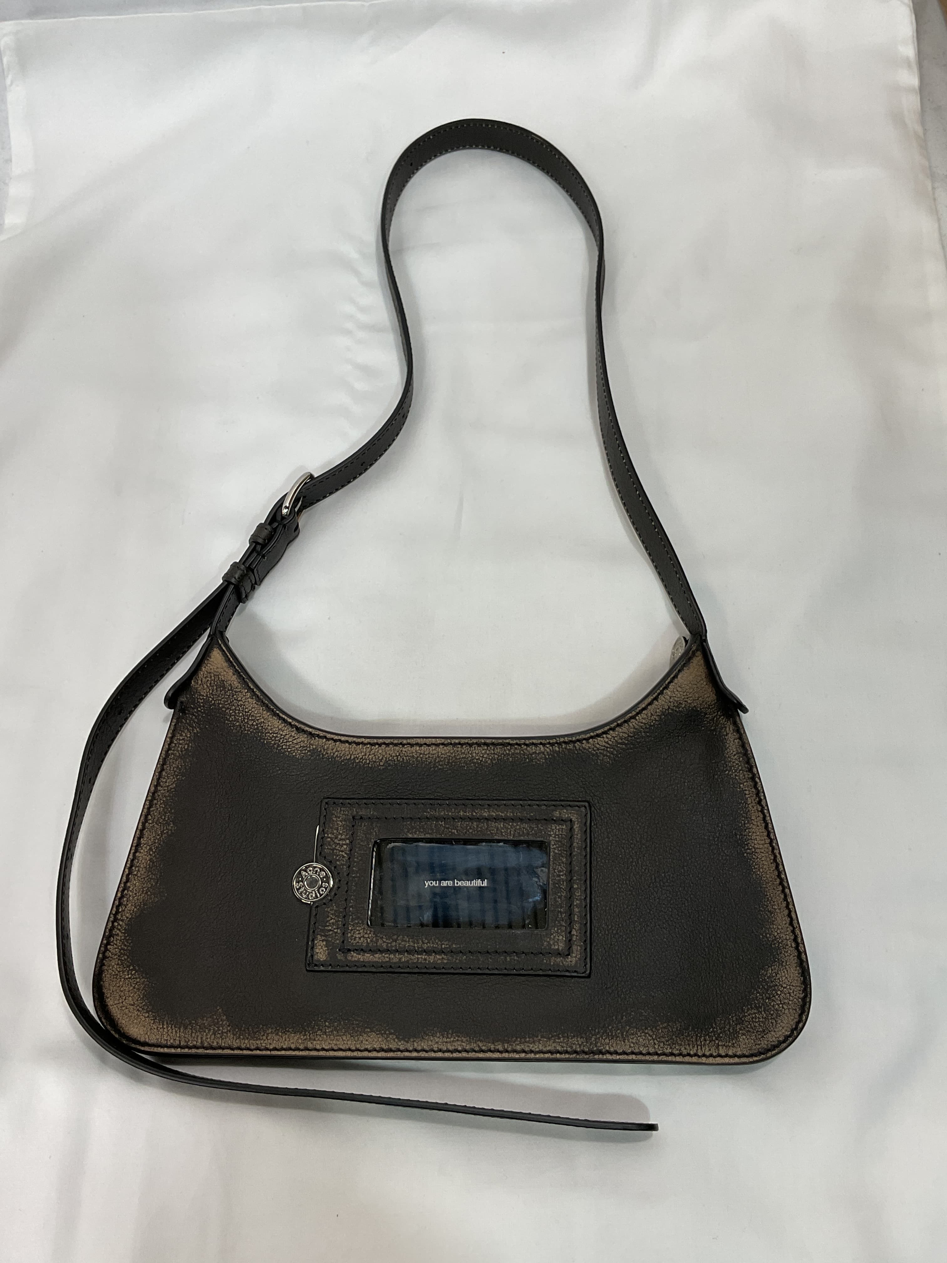 Embellished Textured-Leather Shoulder Bag - Image 3