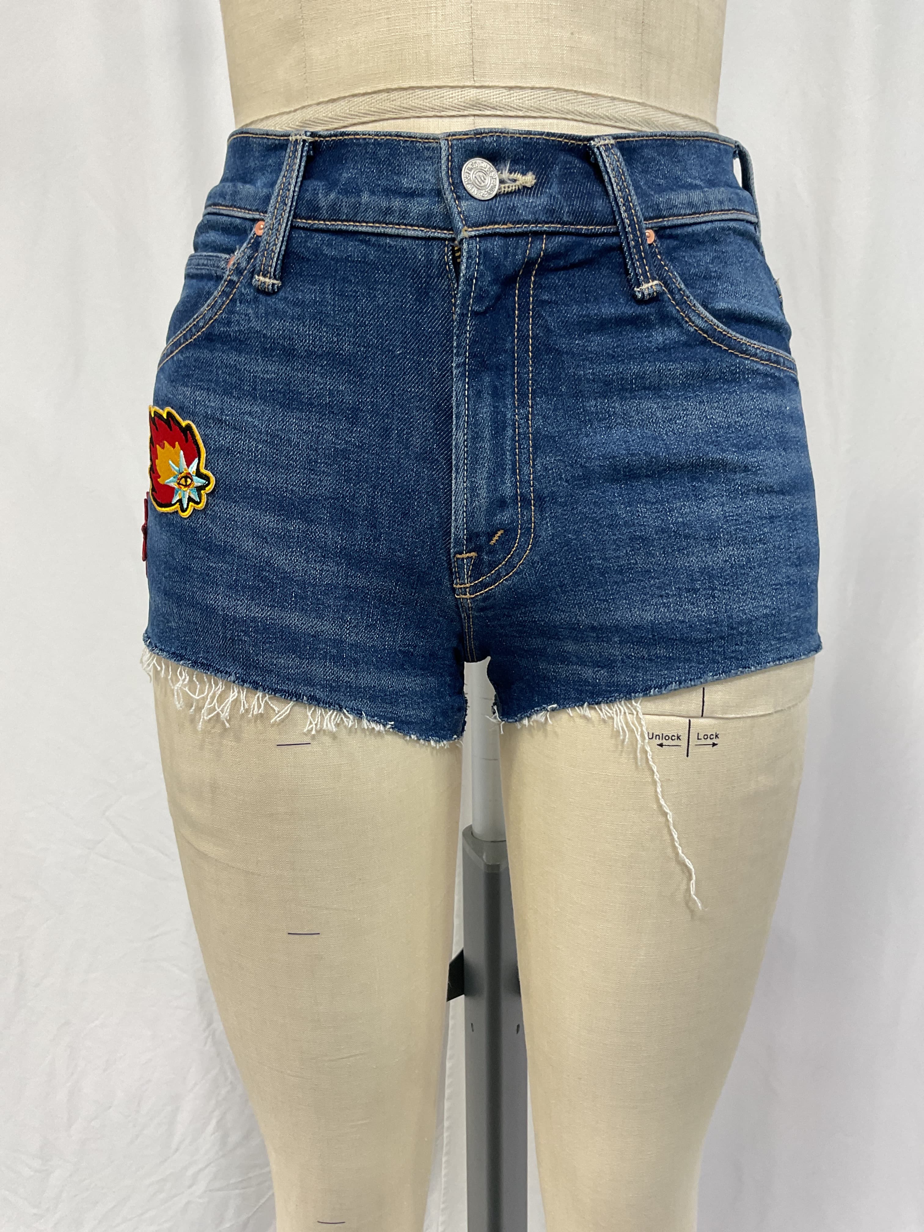 The Dodger Appliqud Frayed Denim Shorts - Image 2