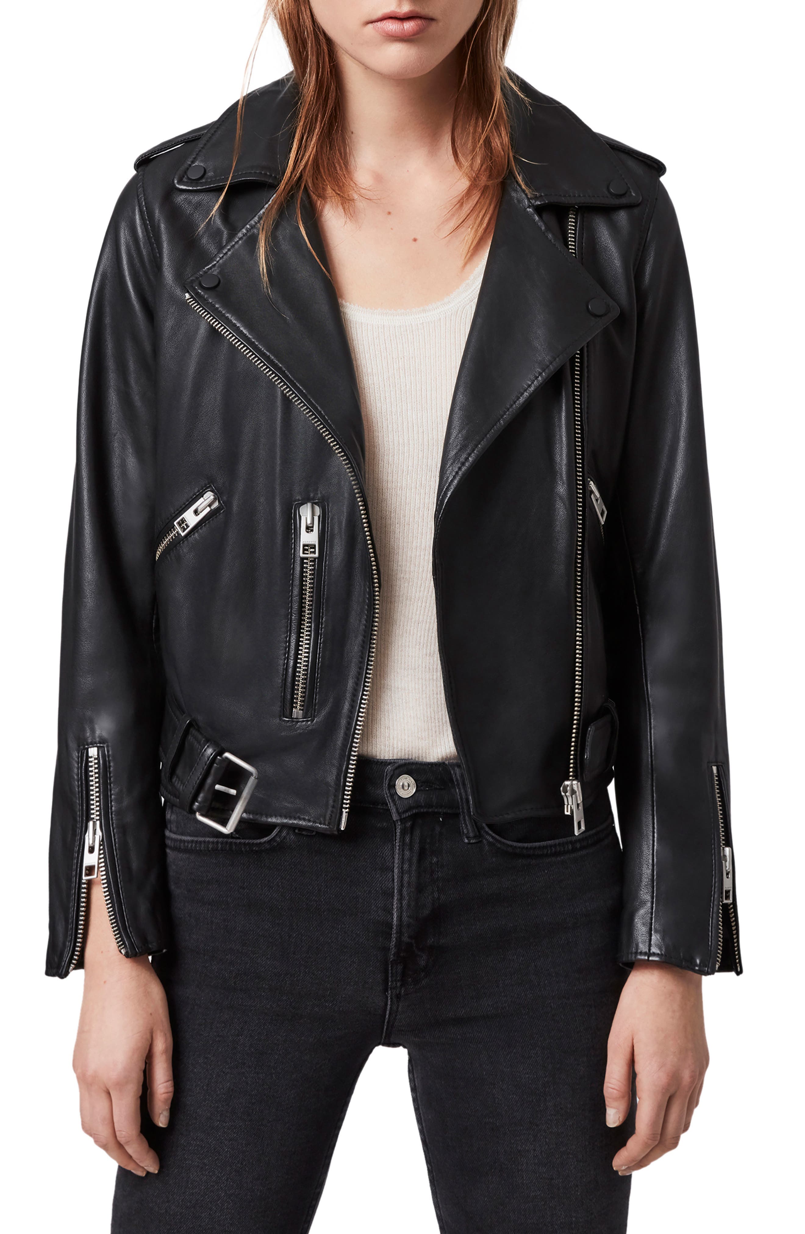 Balfern Leather Biker Jacket - Image 1