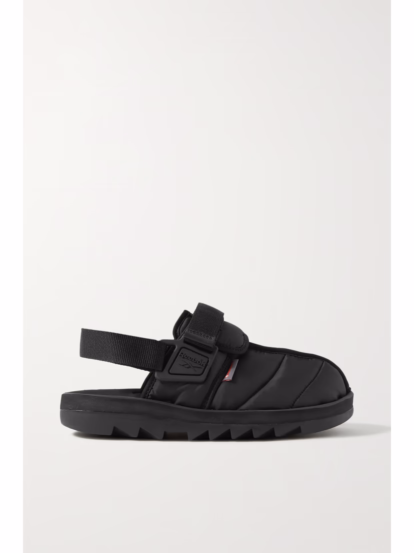 Beatnik Grosgrain-Trimmed Quilted Shell Sandals - Image 1