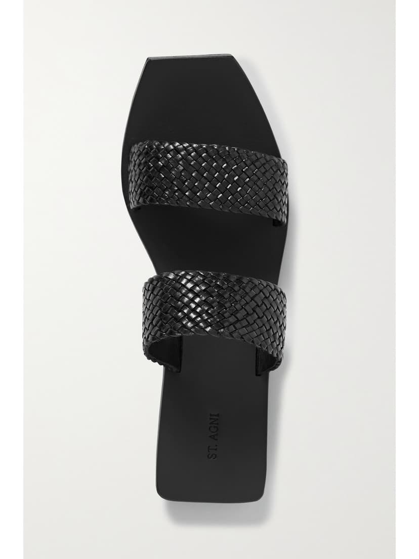 Clea Woven Leather Slides - Image 1