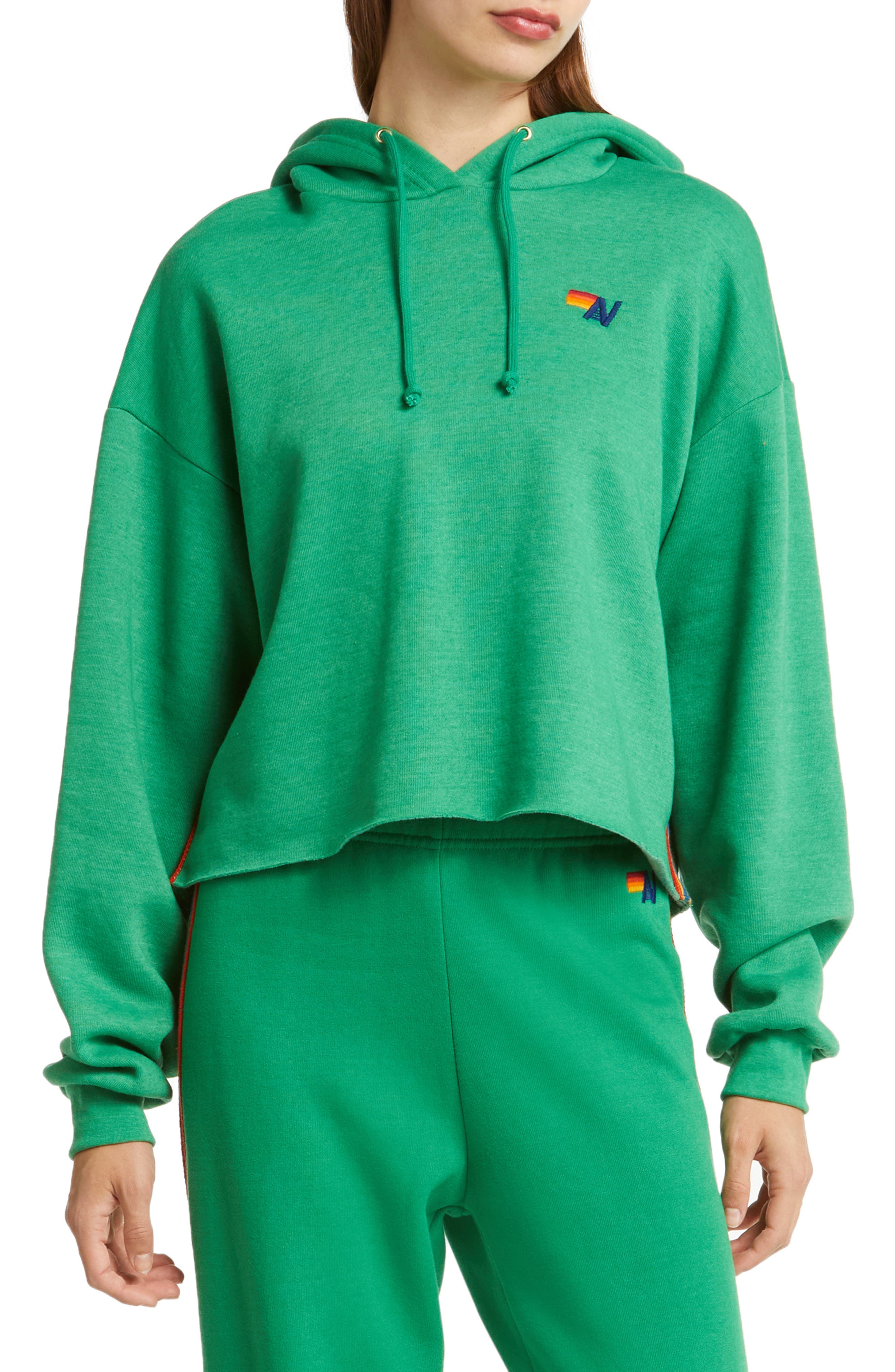 Bolt Stripe Relaxed Fit Crop Hoodie - Image 1