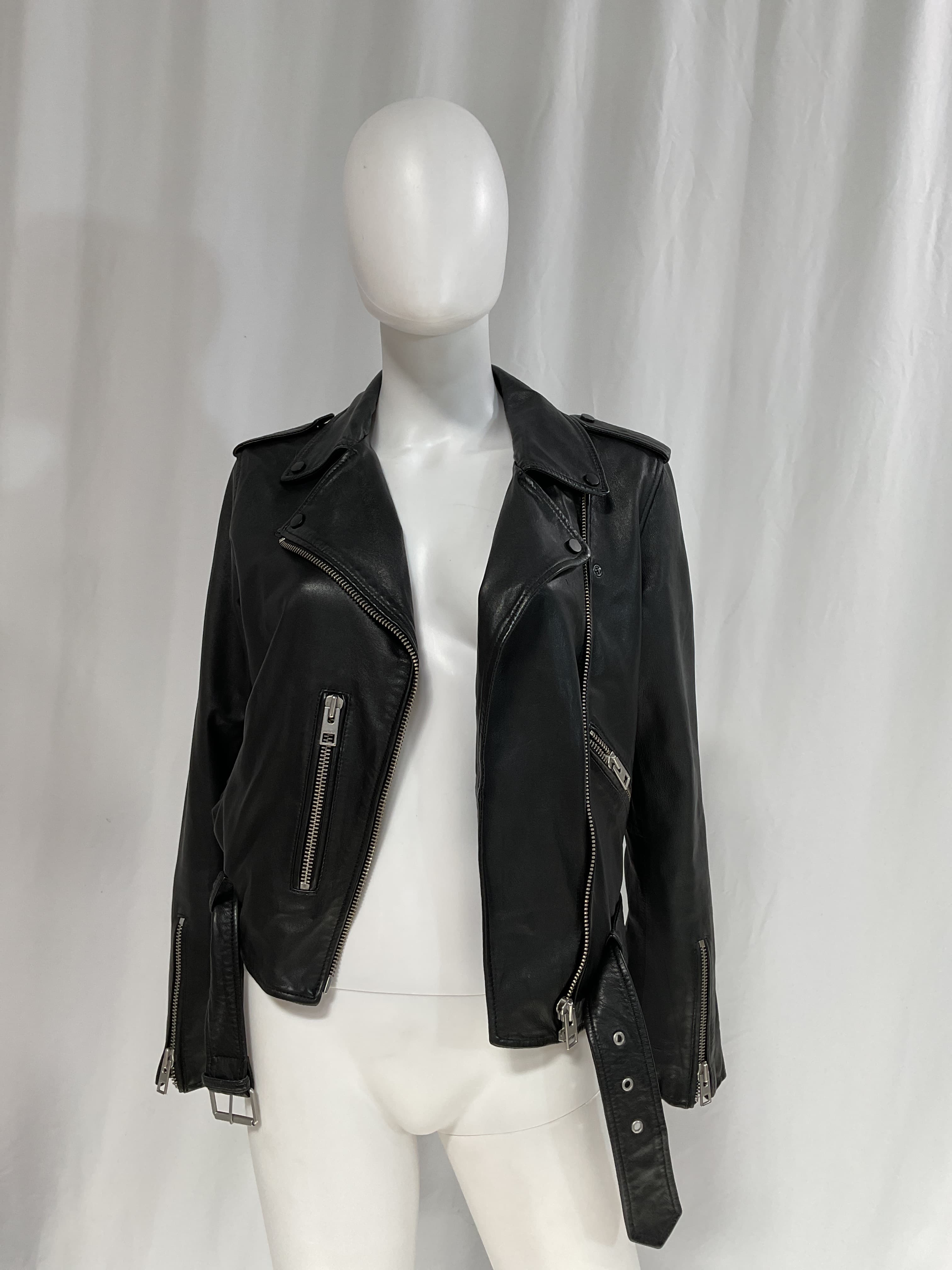 Balfern Leather Biker Jacket - Image 3