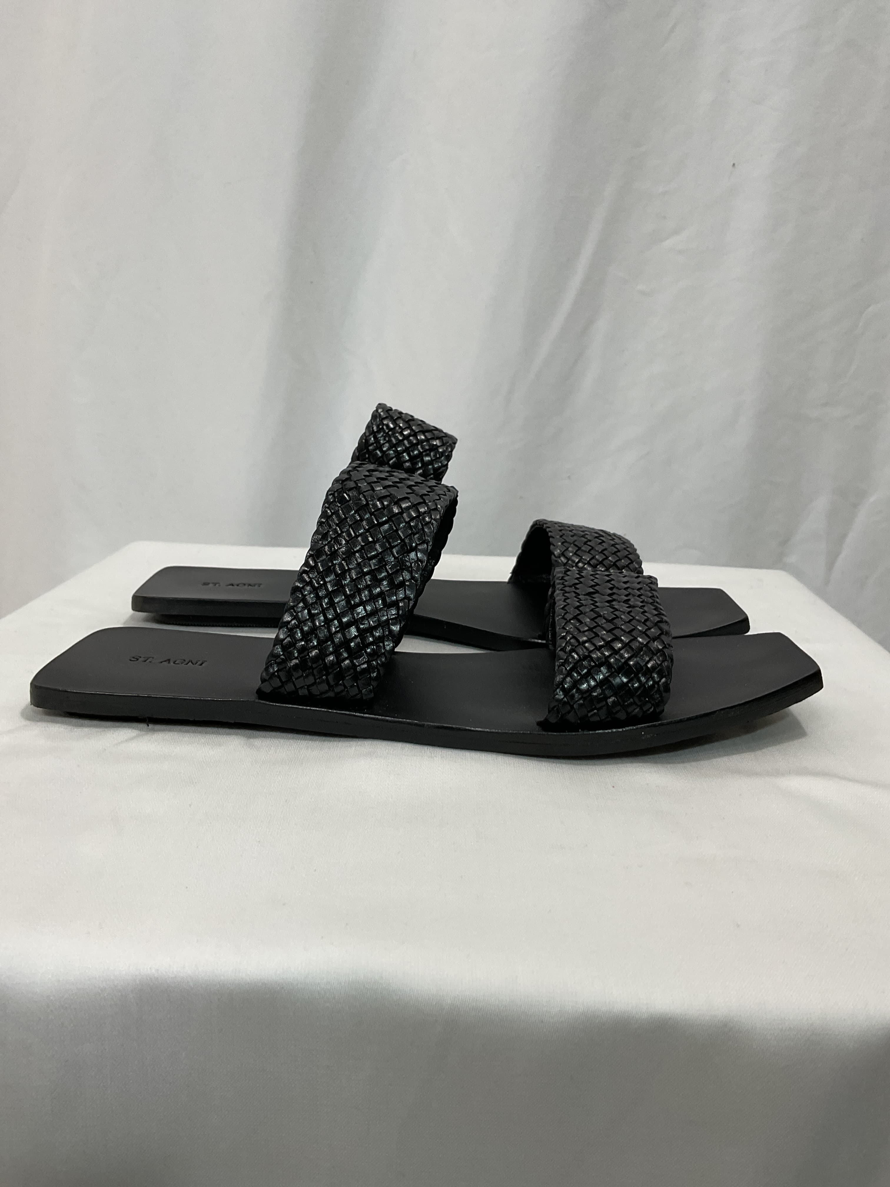 Clea Woven Leather Slides - Image 2