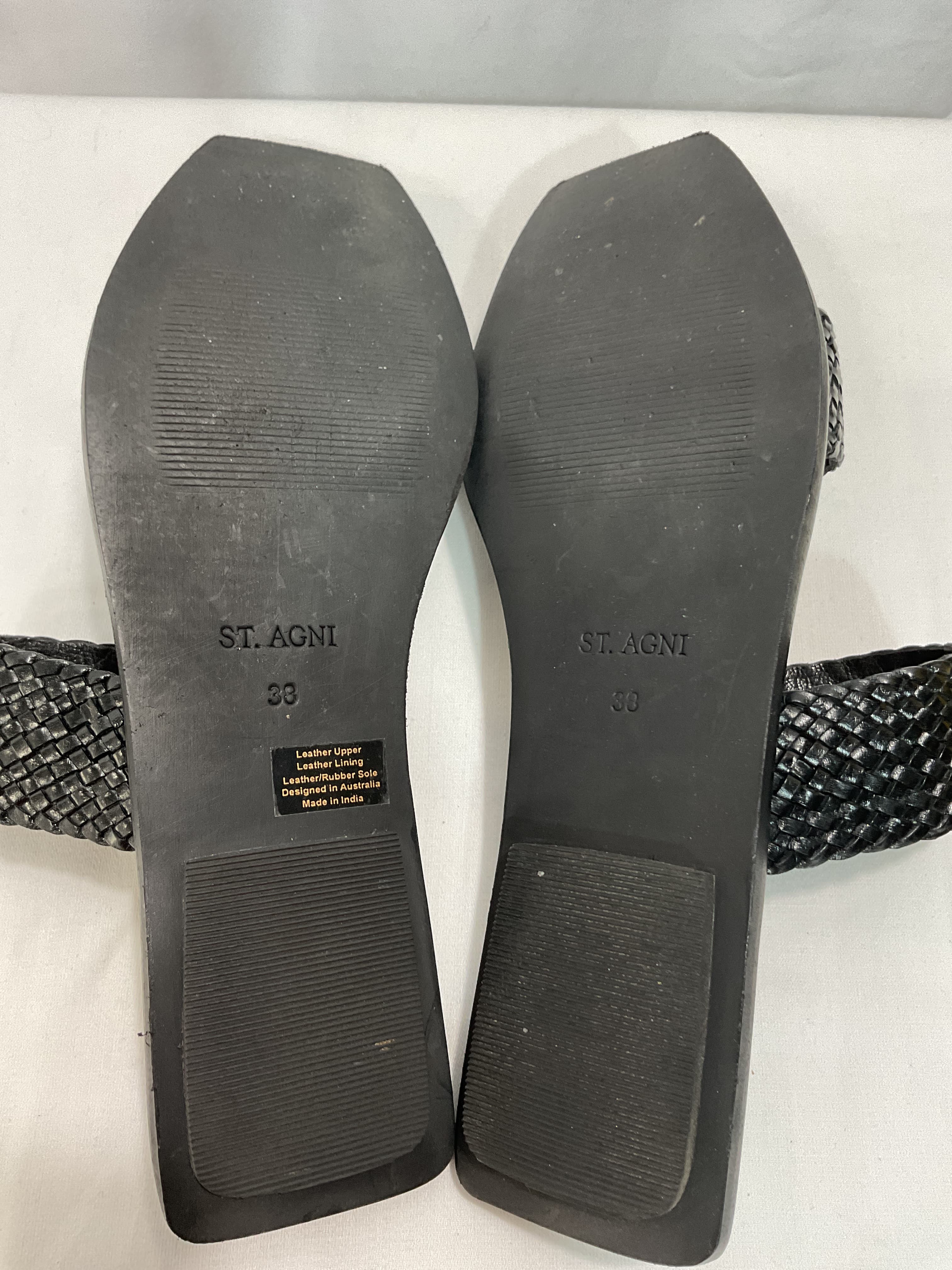 Clea Woven Leather Slides - Image 4