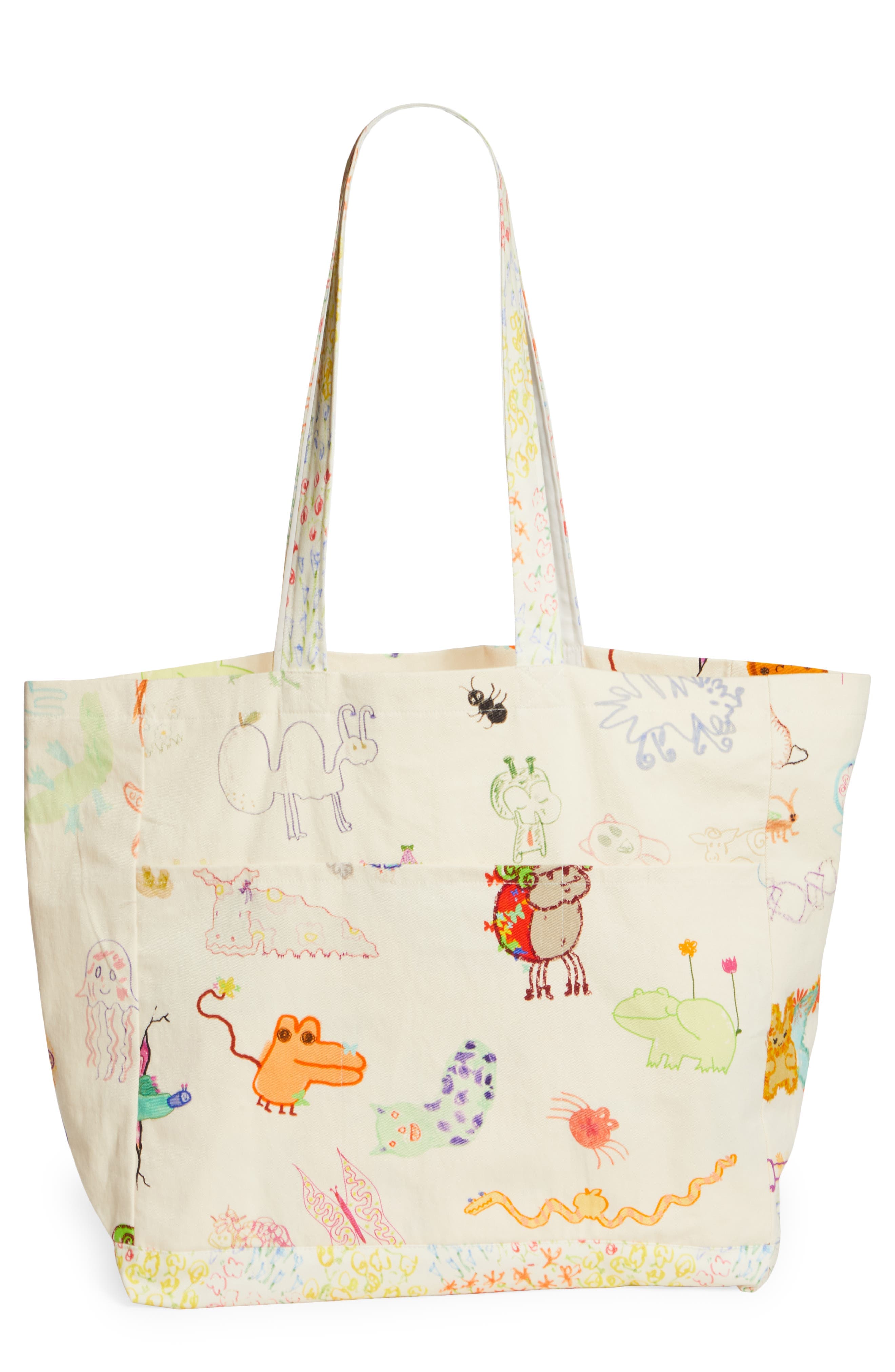 Doodle Print Canvas Tote - Image 1