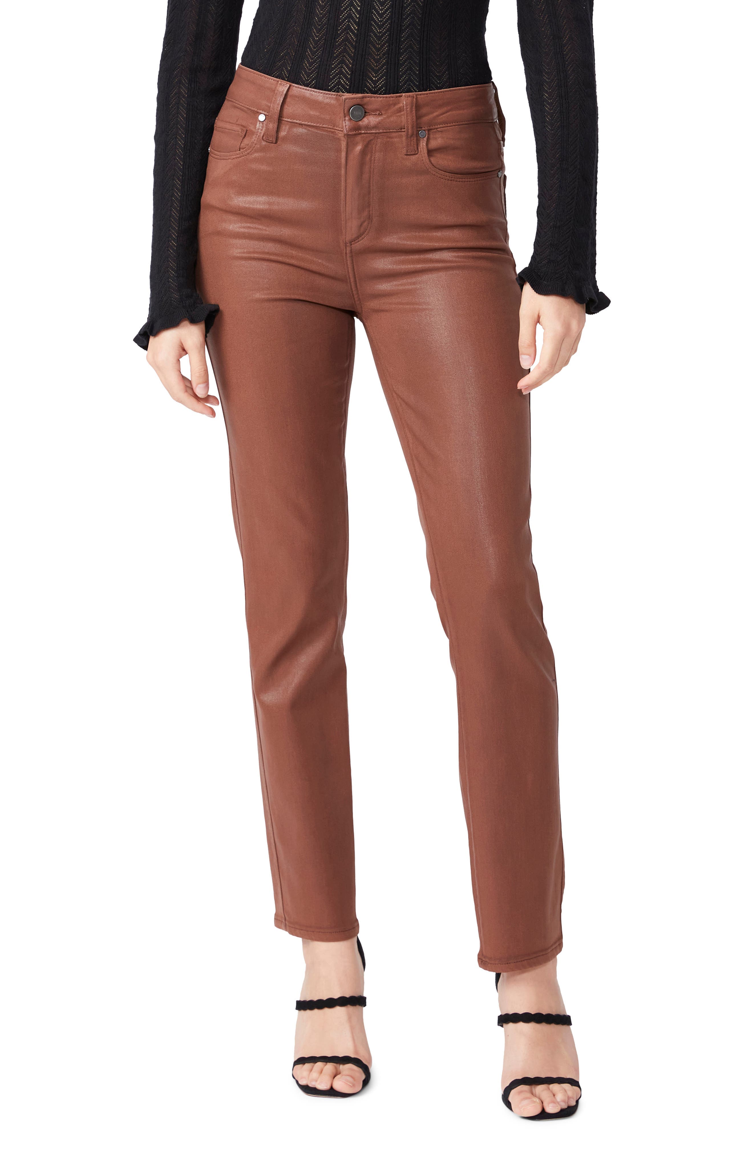 Cindy Coated High Waist Ankle Straight Leg Jeans - Image 1