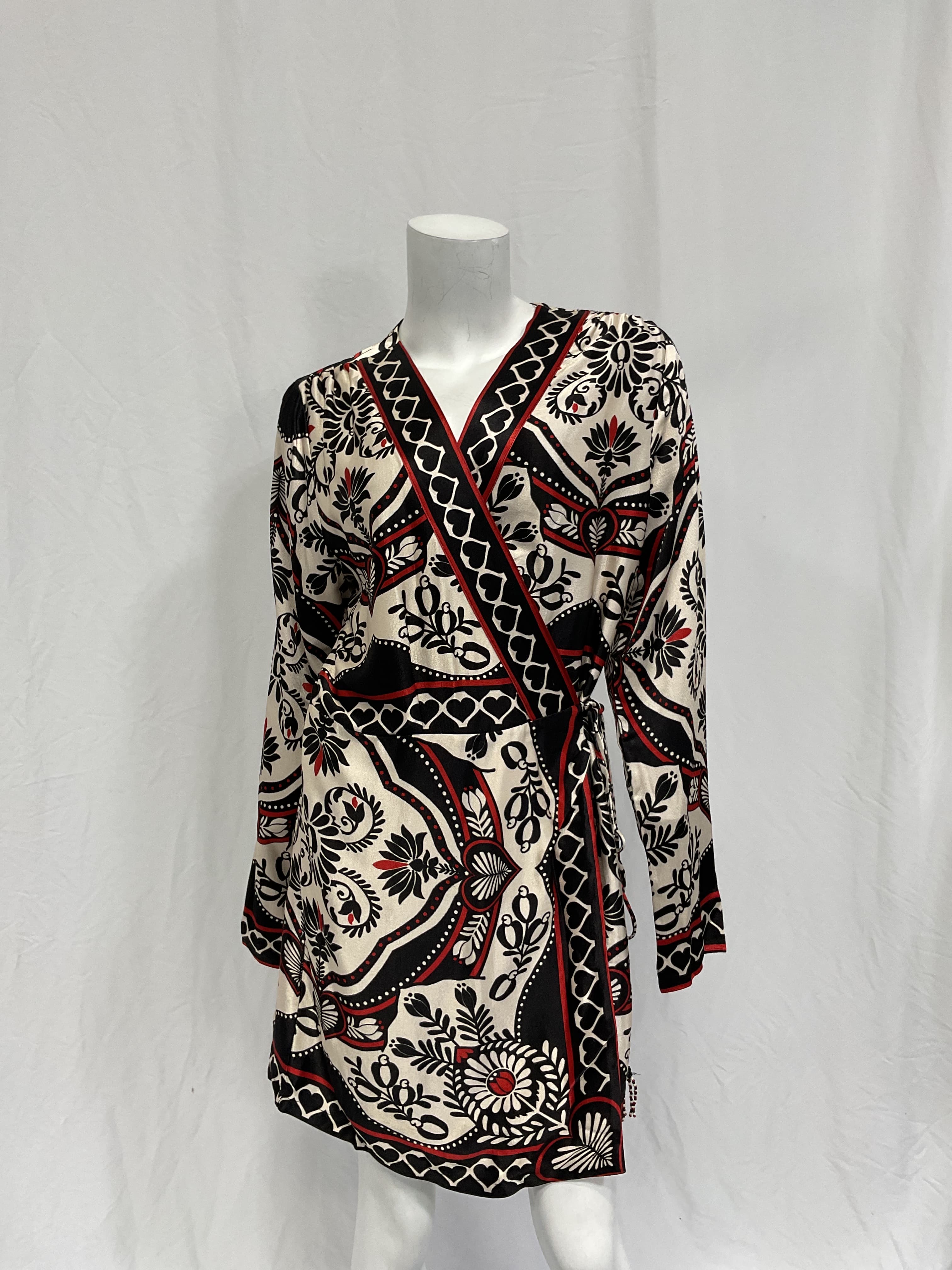 Passion Scarf Print Long Sleeve Wrap Minidress - Image 4