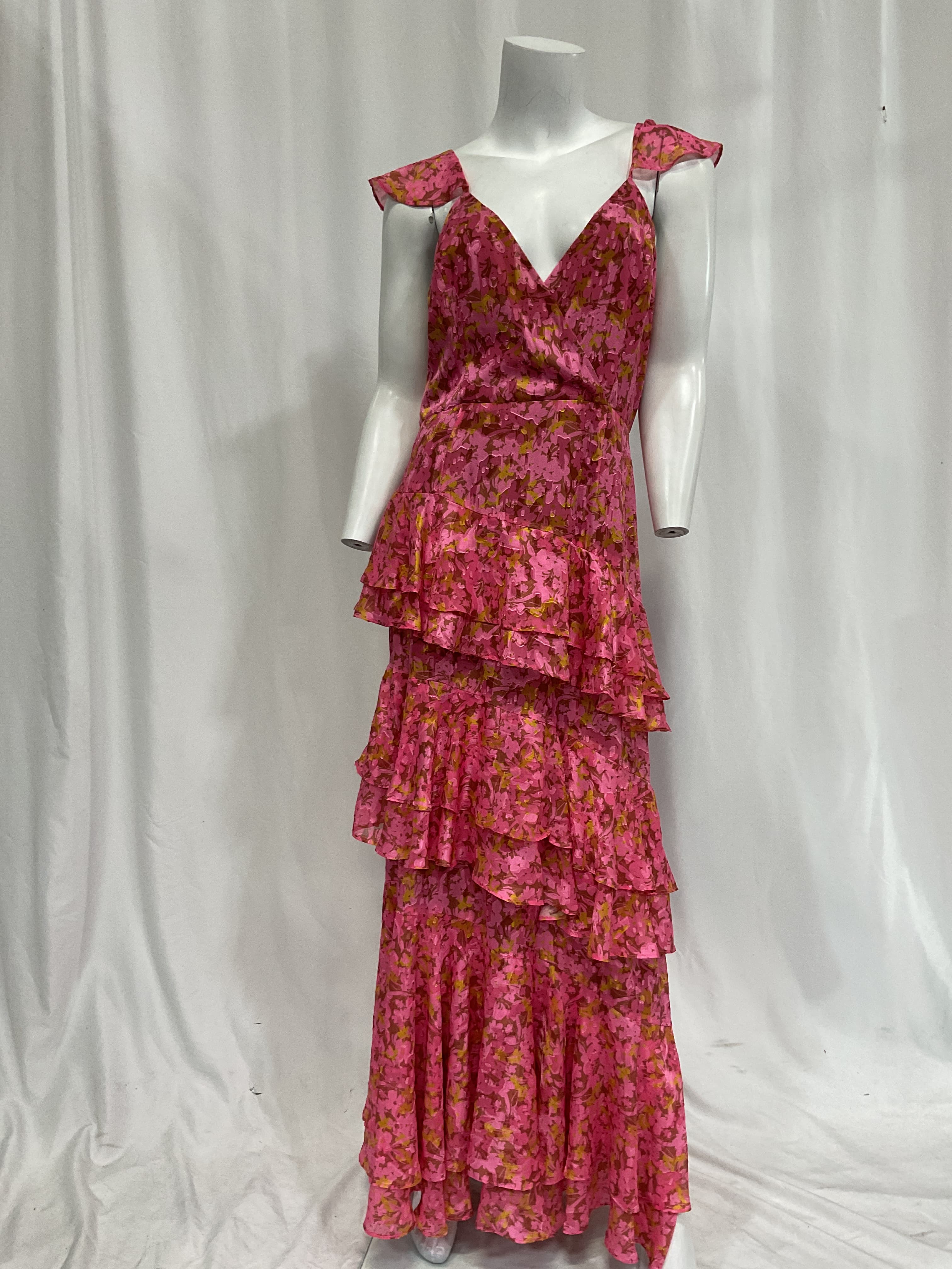 Miah Floral Tiered Ruffle Gown - Image 2