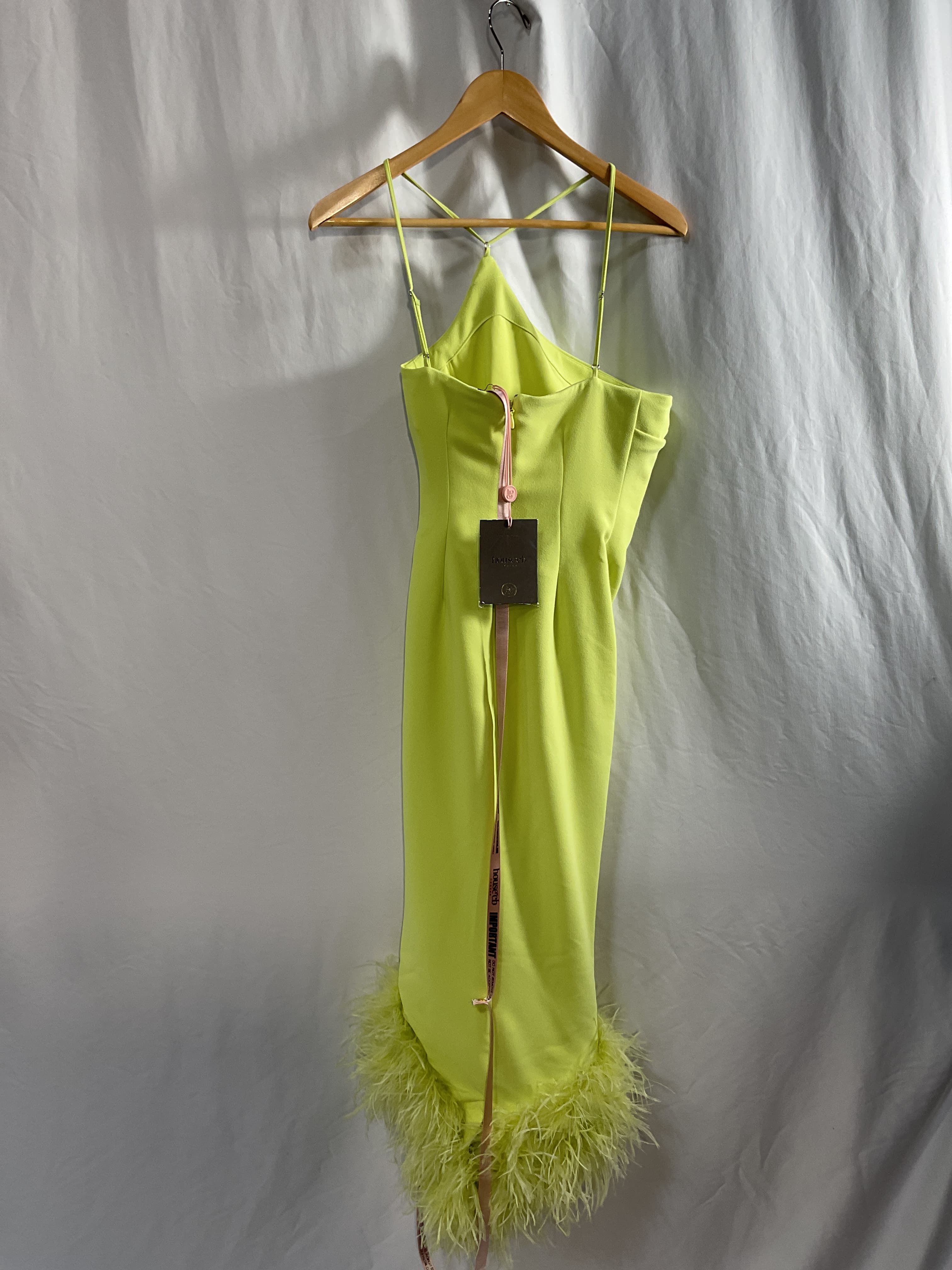 Alessia Asymmetric Feather Trim Midi Dress - Image 2