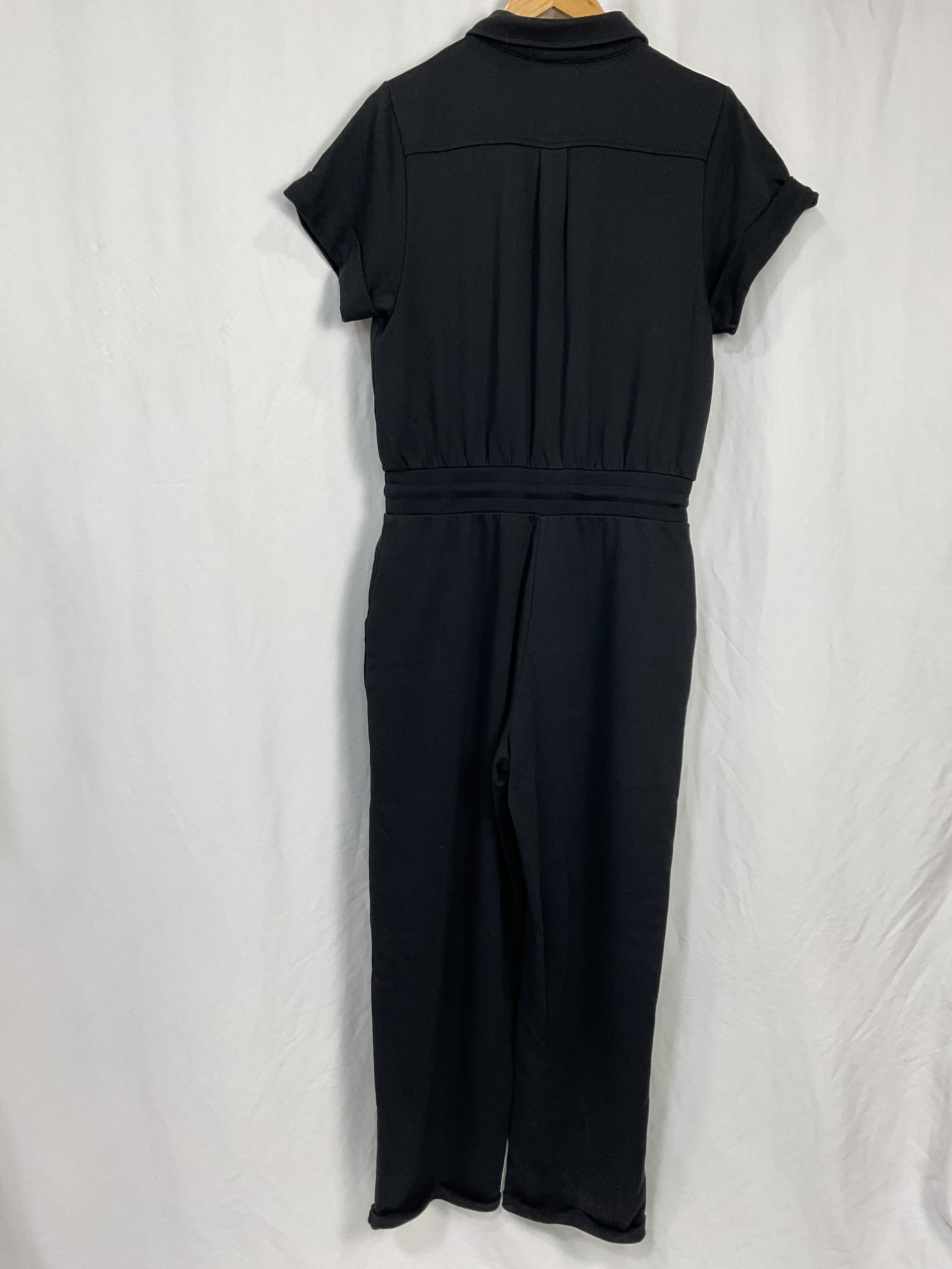 Distressed Wash Utility Jumpsuit In Black - Image 2