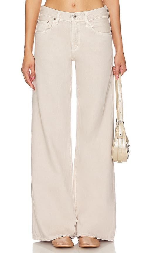 Clara Low Rise Baggy Flare In Tusk - Image 1
