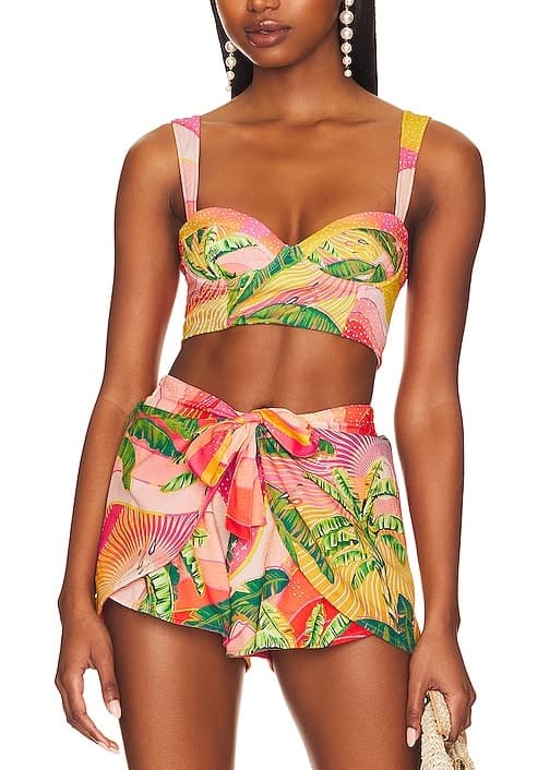 Agua Bendita X Revolve Passiflora Top In Palm - Image 1