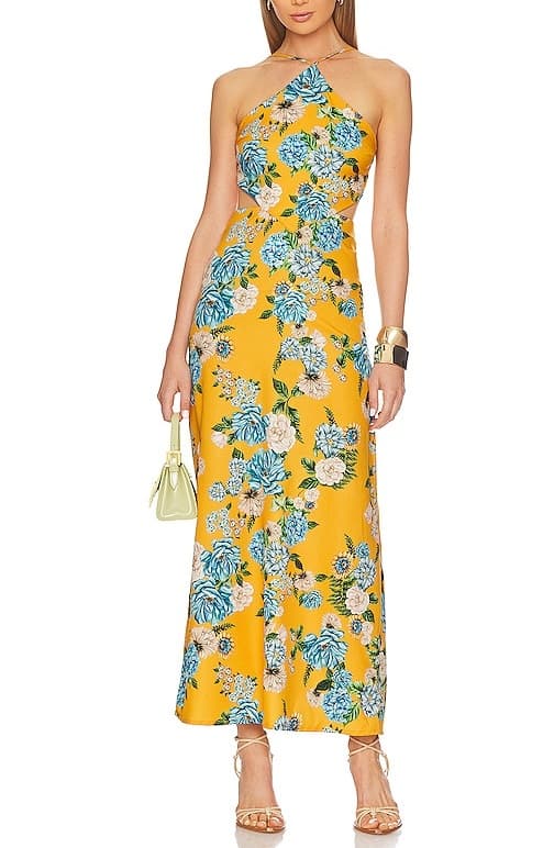 Agua Bendita X Revolve Indria Dress In Yellow Floral - Image 1